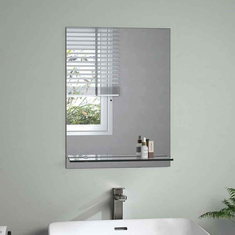 S'AFIELINA Badspiegel Badezimmerspiegel mit Regal Badspiegel mit Ablage Wandspiegel