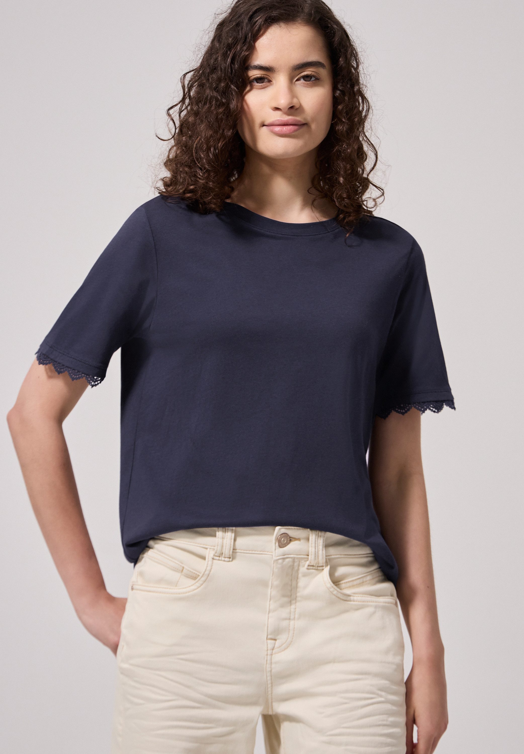 STREET ONE STUDIO T-Shirt aus softem Materialmix