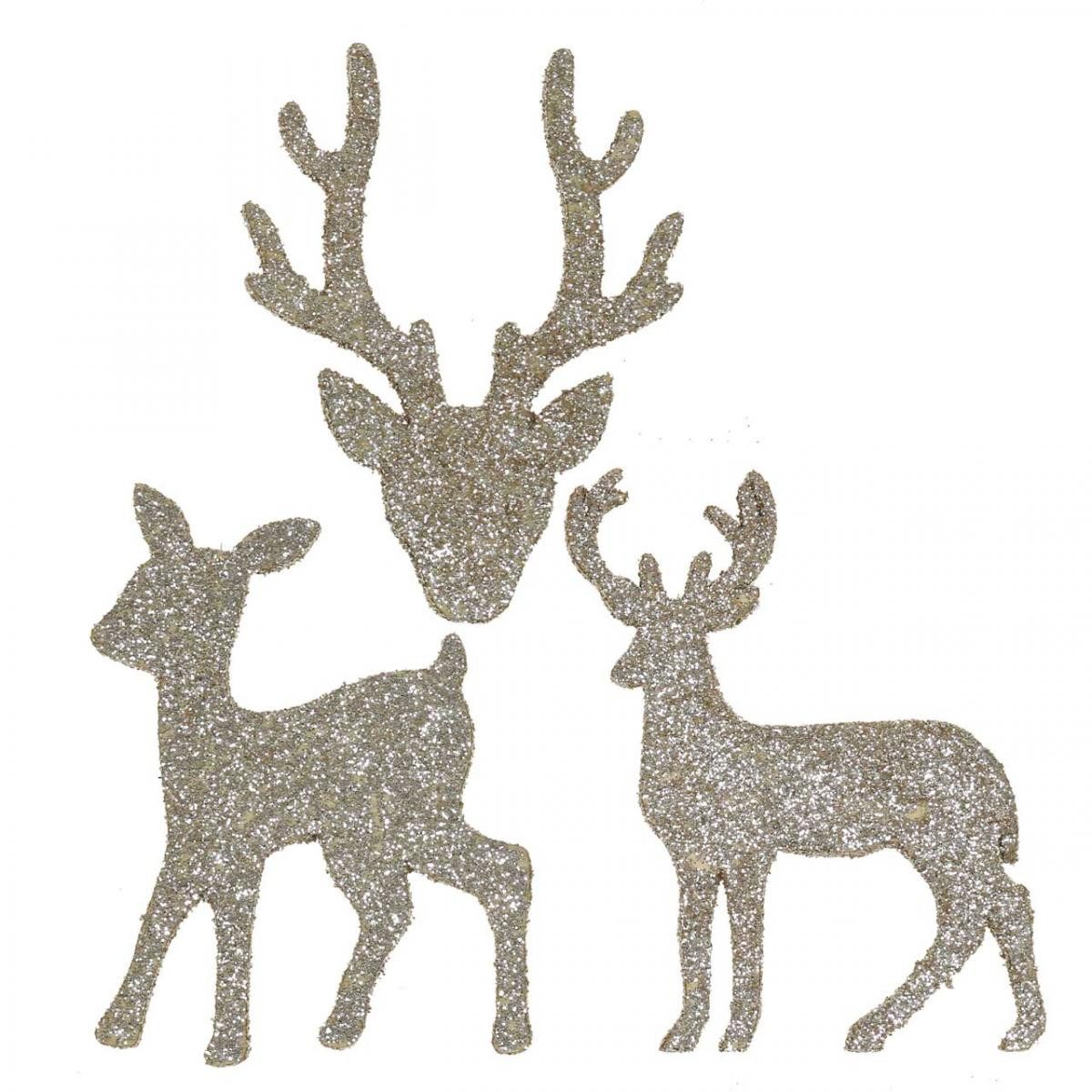 Weihnachtsmann Streudeko Weihnachten Hirsch Deko Gold Glitter 6×8cm 24 Stk
