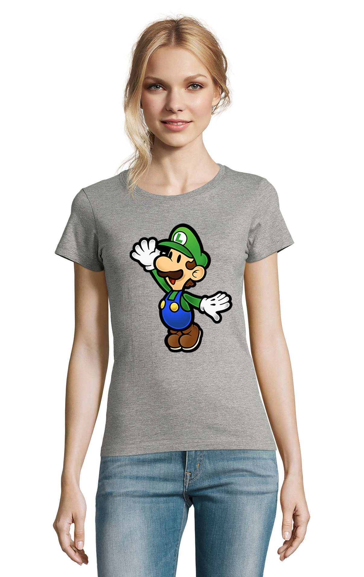 T-Shirt Damen Luigi Retro Konsole Mario Peach Yoshi Gaming