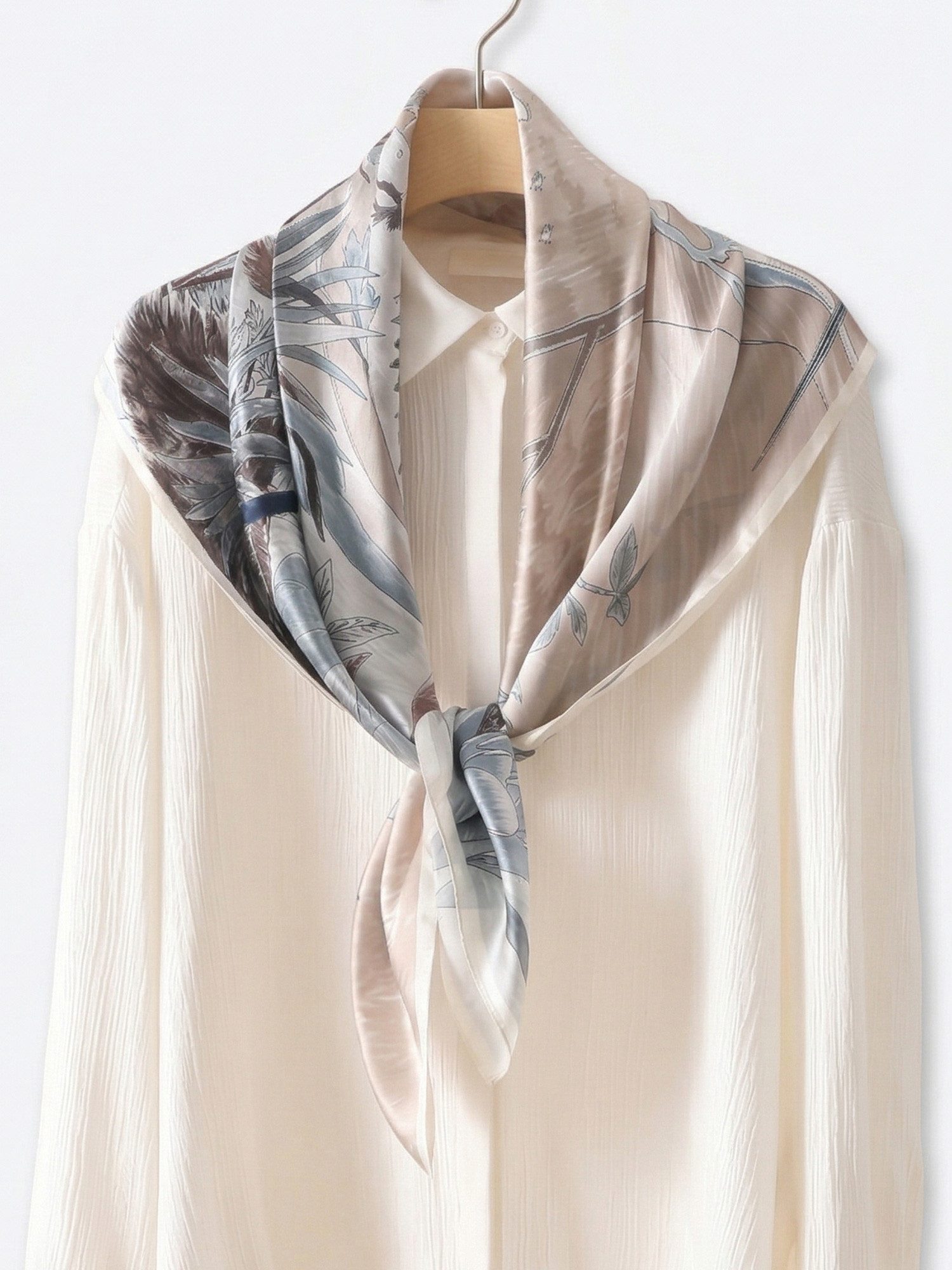 Vivi Idee Seidenschal 100% Maulbeerseide Seidenschal Pastelllandschaft, Quadratisches 88x88 cm, bedrucktes Seidenschal