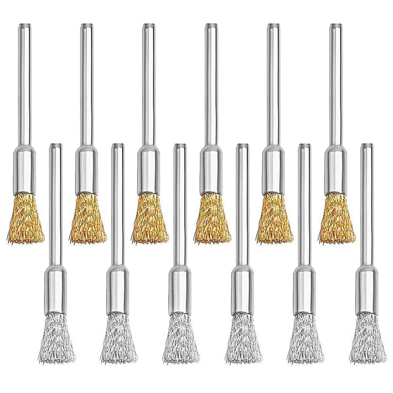 LuxusKollektion Drahtbürste Drahtbürsten-Set Edelstahl 20tlg. 3mm für Bohrer, (20-tlg)
