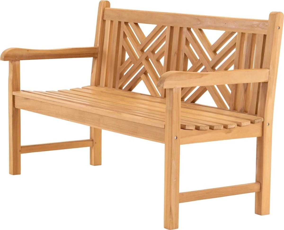 Natur24 Gartenstuhl Cross Bank Teakholz Natur 150 x 64 x 92 cm