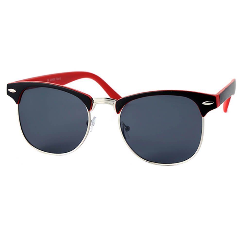 Sonnenbrille Retro UV angenehmer Rahmen 2-farbigen Schutz Rot Retrosonnenbrille am Herren und mit Damen Design Vintage Tragekomfort Goodman