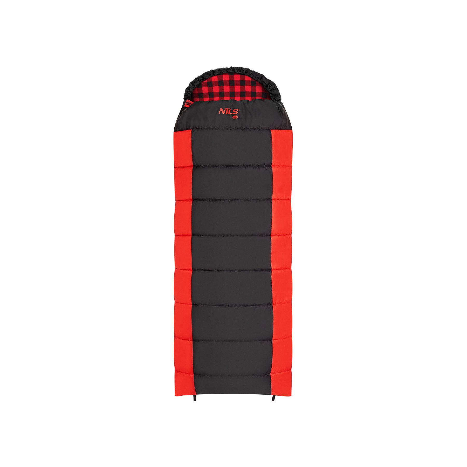 NILS CAMP Deckenschlafsack dicker Schlafsack Schwarz/Rot günstig online kaufen