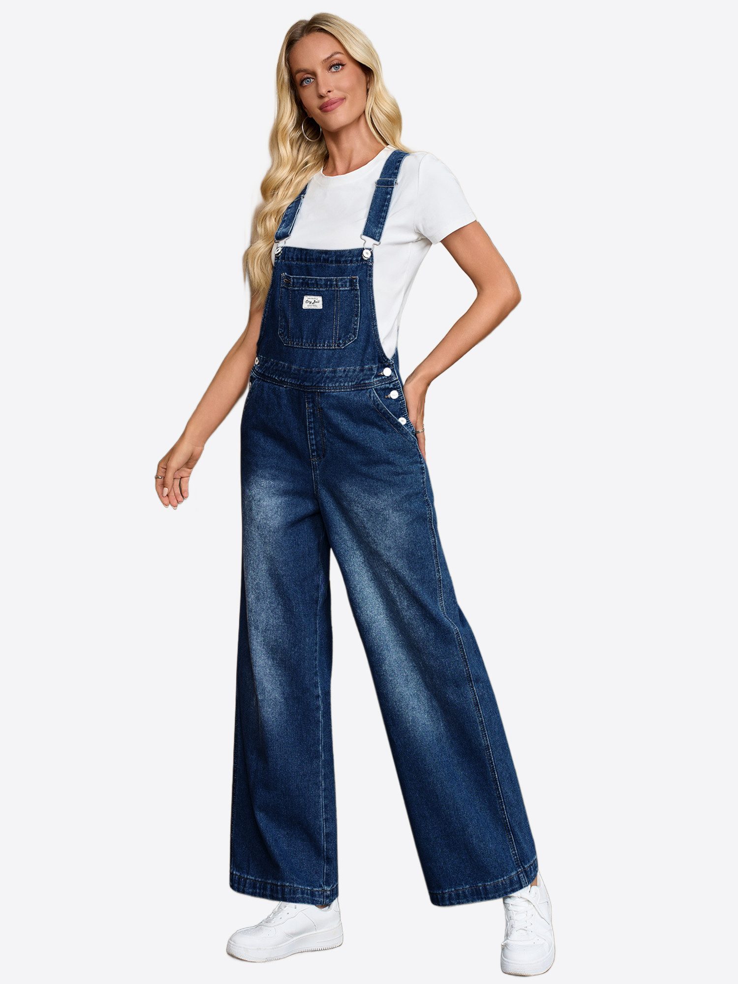 Imily Bela Overall Damen Jeans Latzhose (Packung, 1-tlg., 1per-Pack) mit Taschen