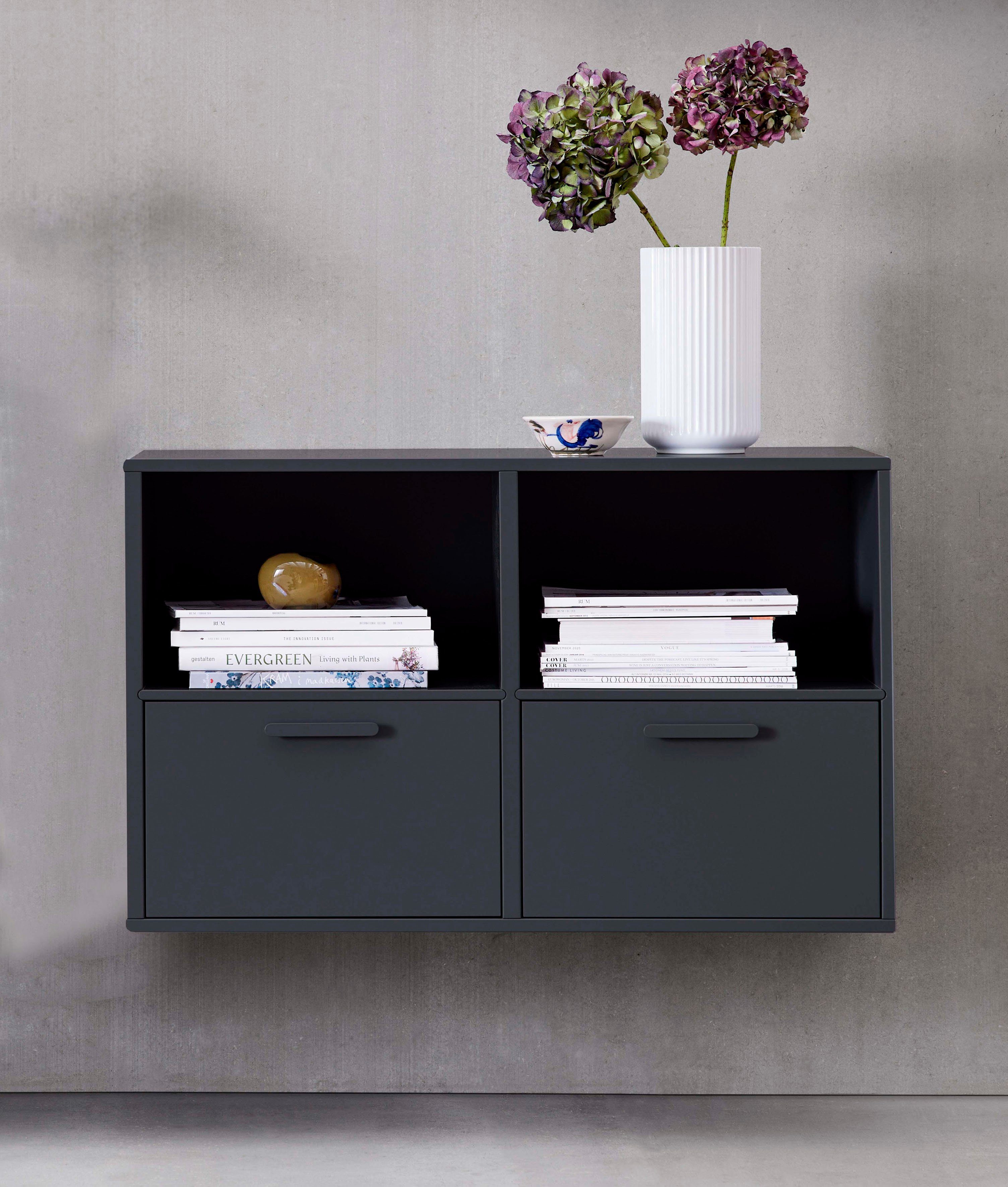 Hammel Furniture Regal Keep by 2 | cm, Möbelserie Türen, Breite Schwarz 88,6 Schwarz Hammel, mit flexible