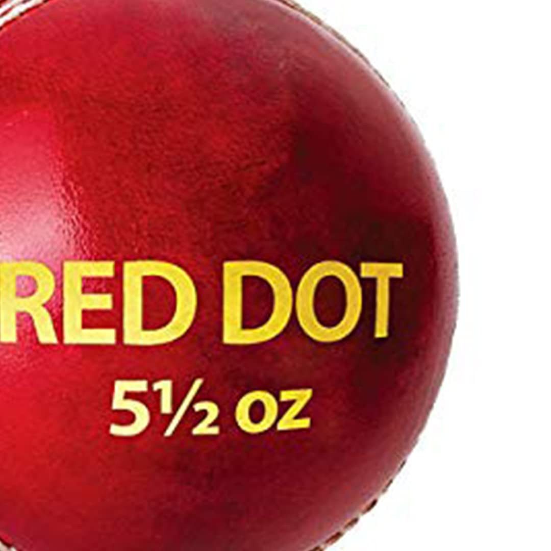 DSC Spielball Red Dot Leder Cricket Ball Geeignet für Praxis Spiel (Inhalt des Kartons: 1 Cricket-Ball, wasserdicht und für hervorragende Formbeständigkeit konzipiert), Turnier Spiel, Top Qualität Kork