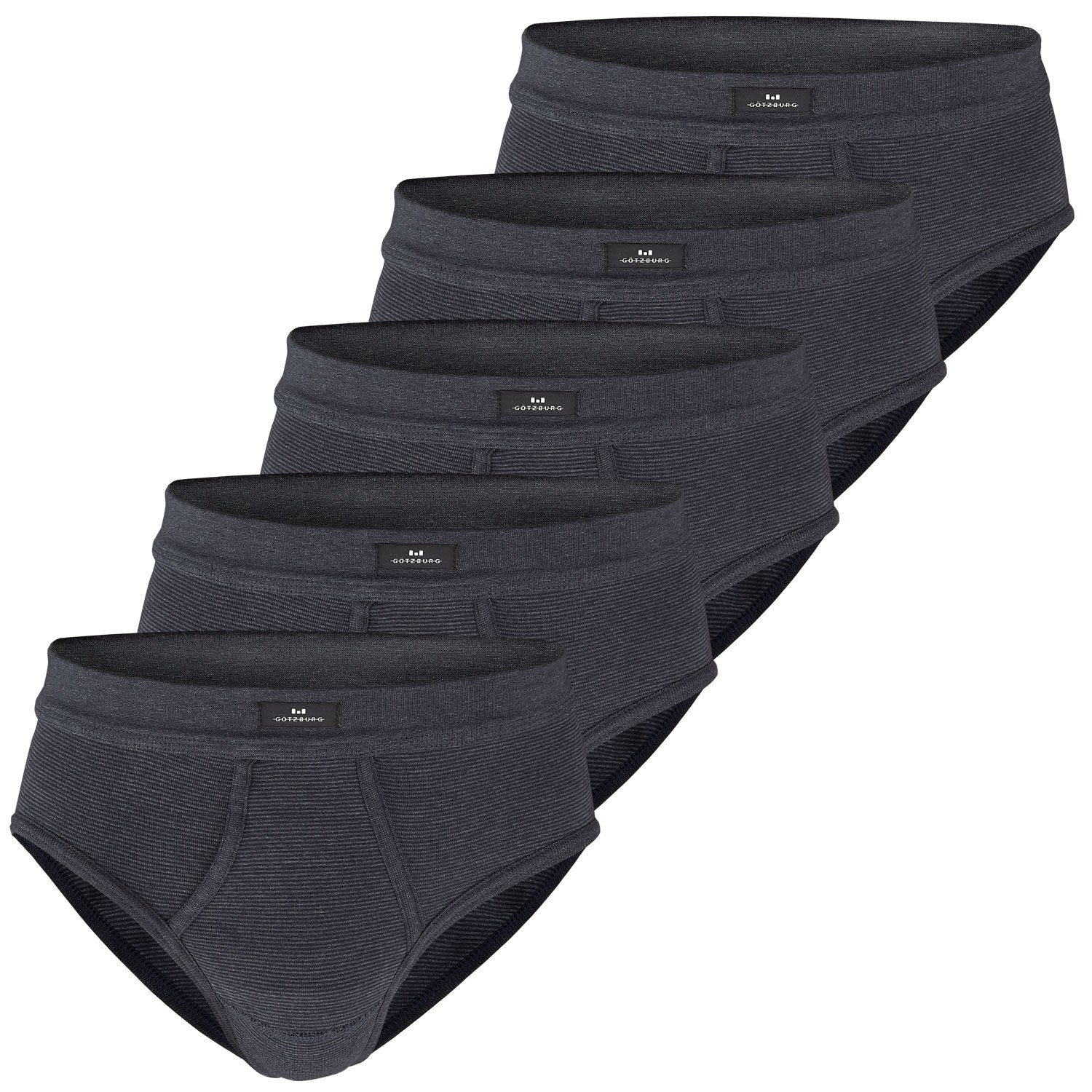 GÖTZBURG Slip (Mehrpack, 5-St., 5 Stück) mit Eingriff, pflegeleicht, strapazierfähig im 5er Pack Navy