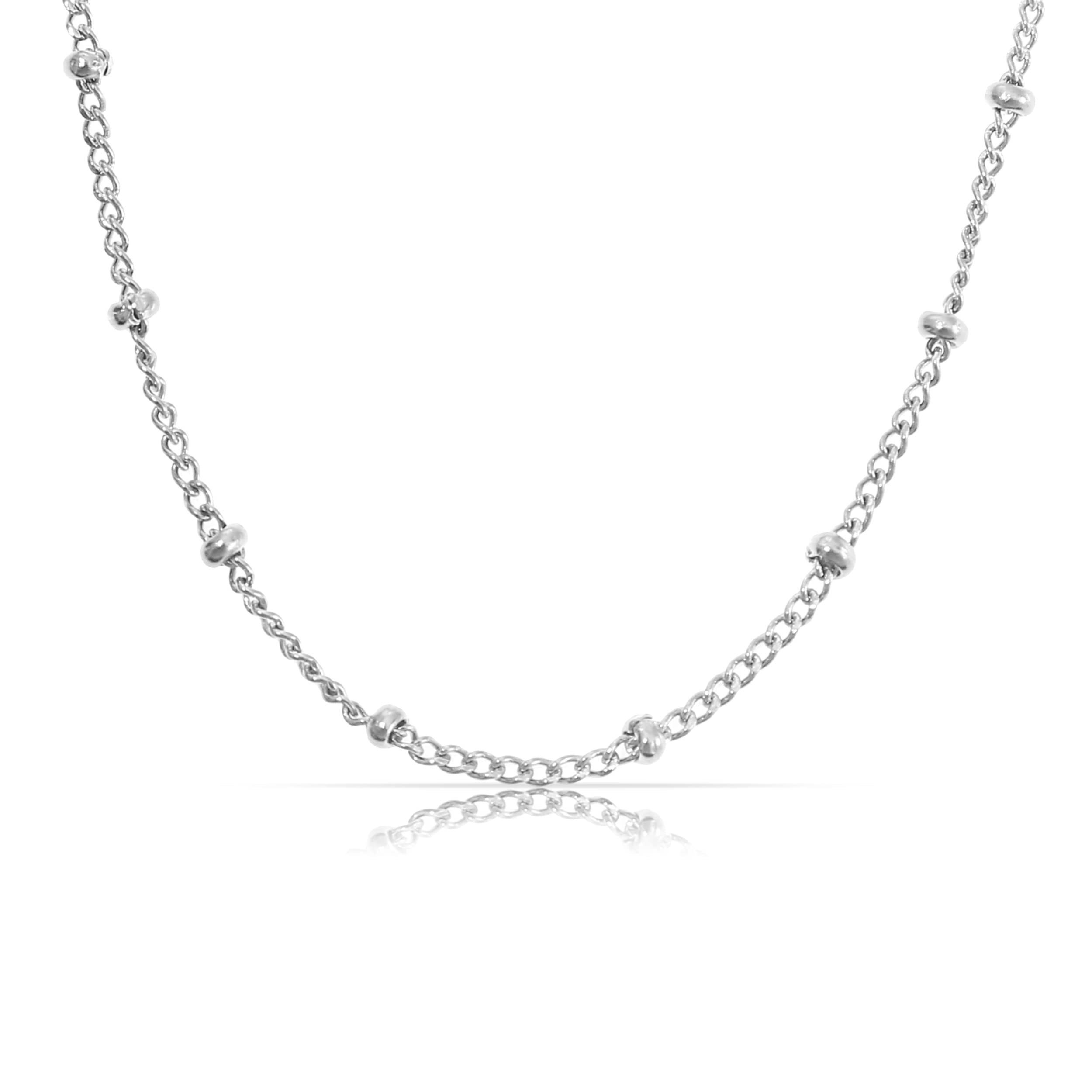 Made by Nami Edelstahlkette Minimalistische Halskette für Damen mit starkem Karabiner-Verschluss, Choker-Kette Frauen & Mädchen Filigrane Gliederkette