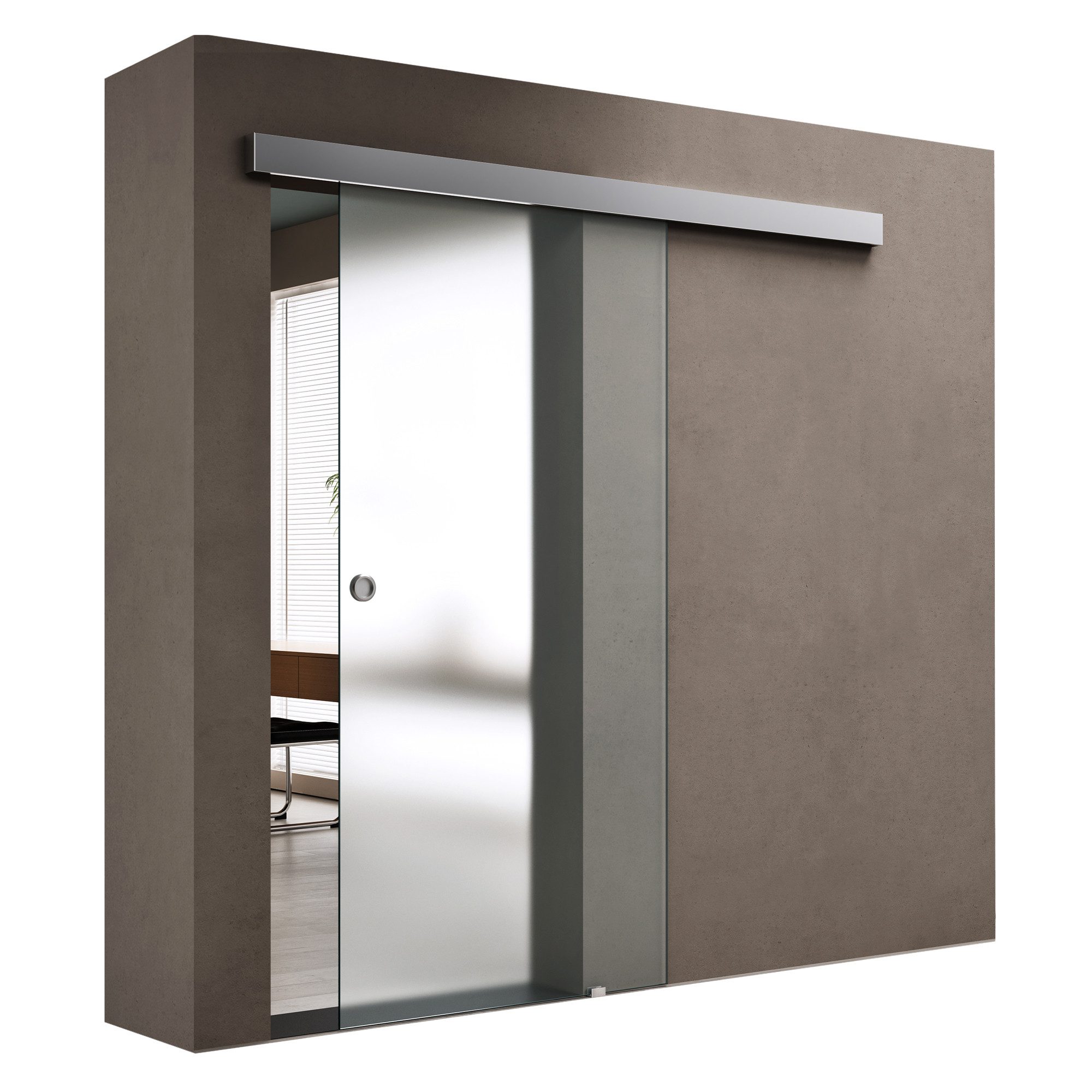 doporro Glasschiebetür komplettset Softclose Zimmertür glas günstig online kaufen