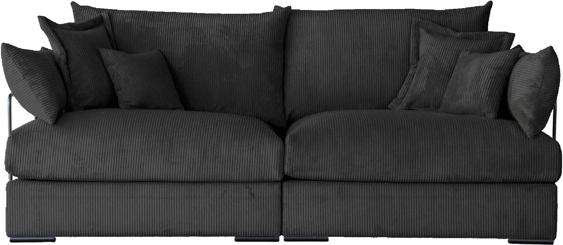 Home affaire Big-Sofa Casa XL, B: 190 cm, 4 Zierkissen, Mega-Sofa, in Cord oder Chenille-Struktur, Federkern