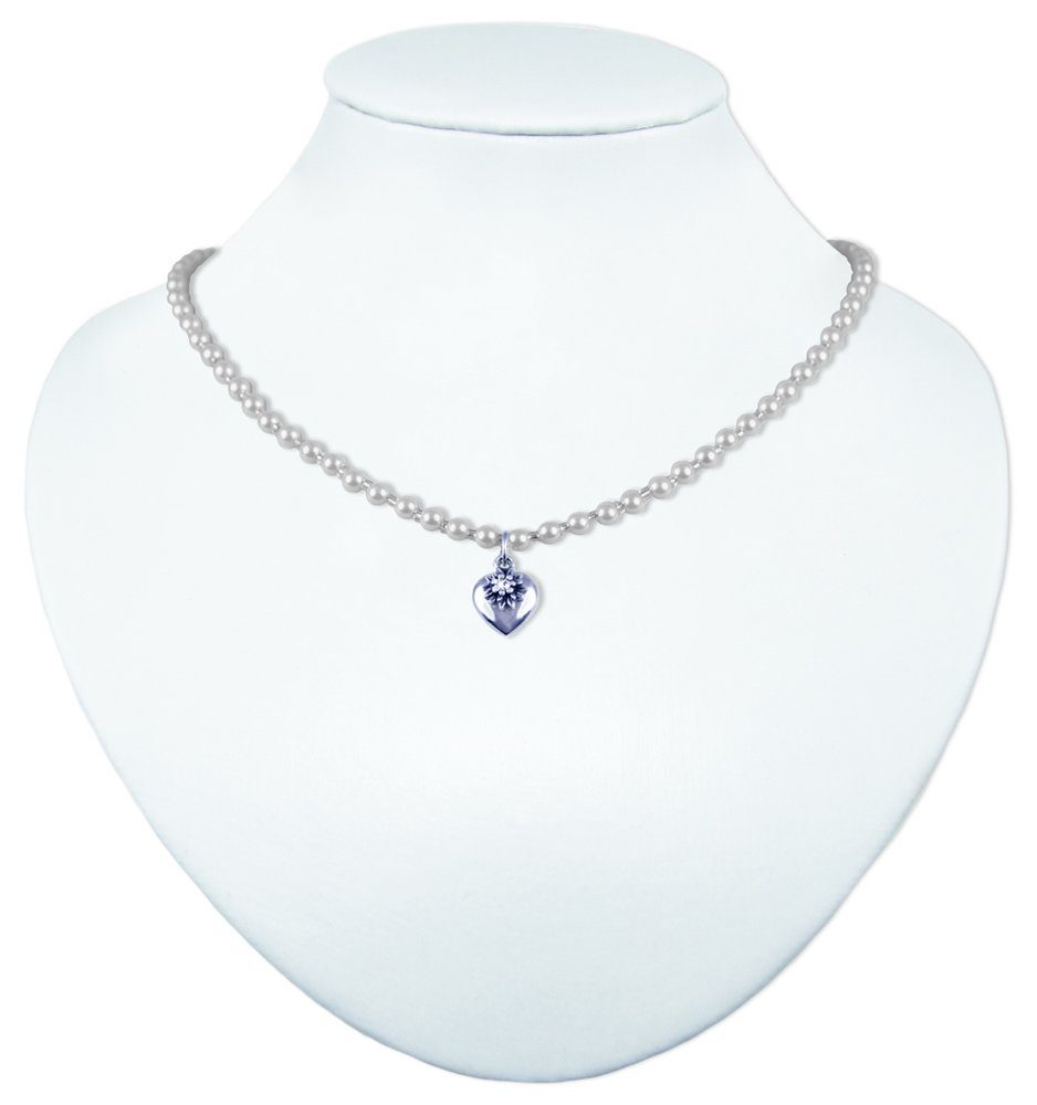 LUISIA® Perlenkette Halskette Luna mit Herz günstig online kaufen