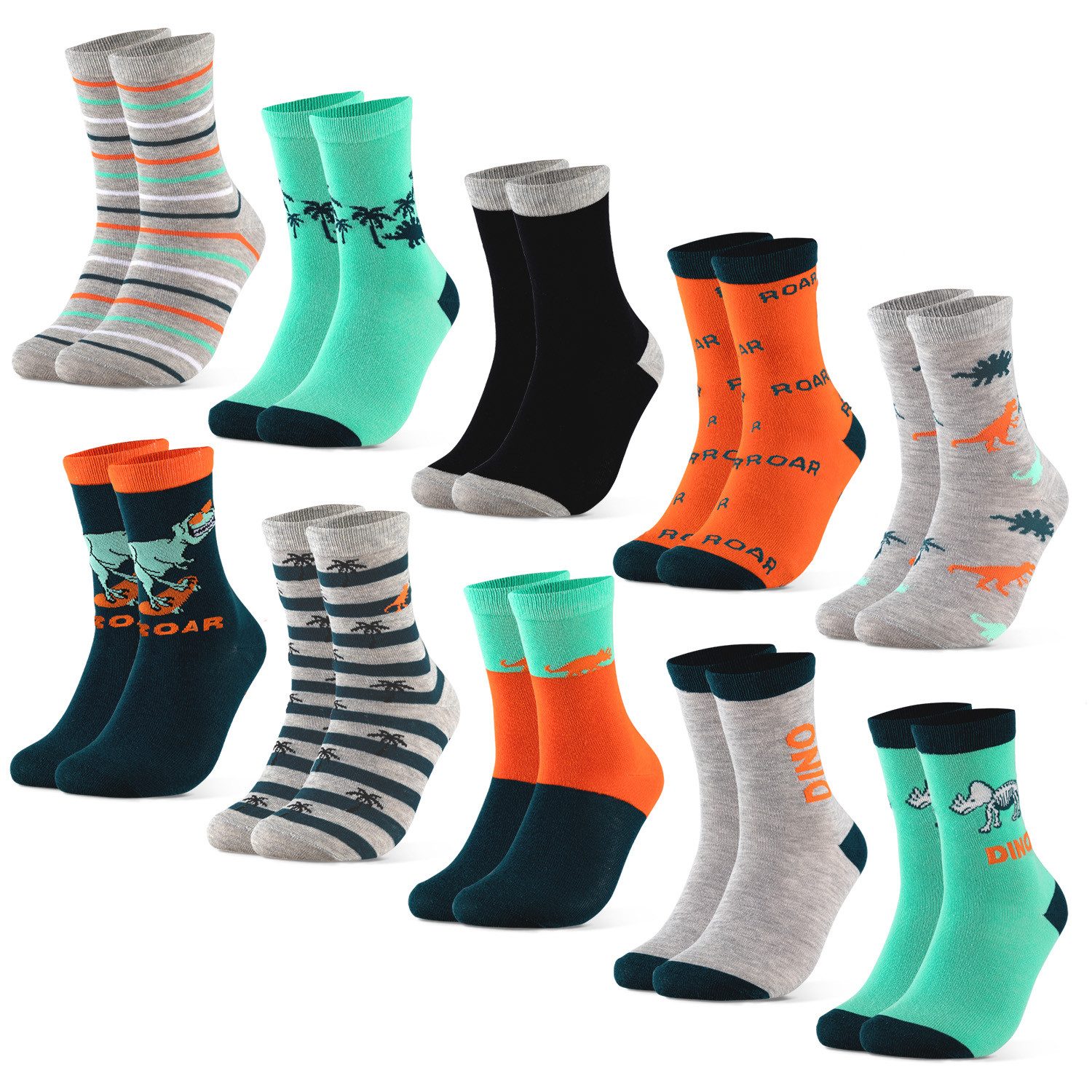 OCCULTO Freizeitsocken Jungen & Mädchen Motiv Socken 10er Pack (Modell: Fantasia) (10-Paar)