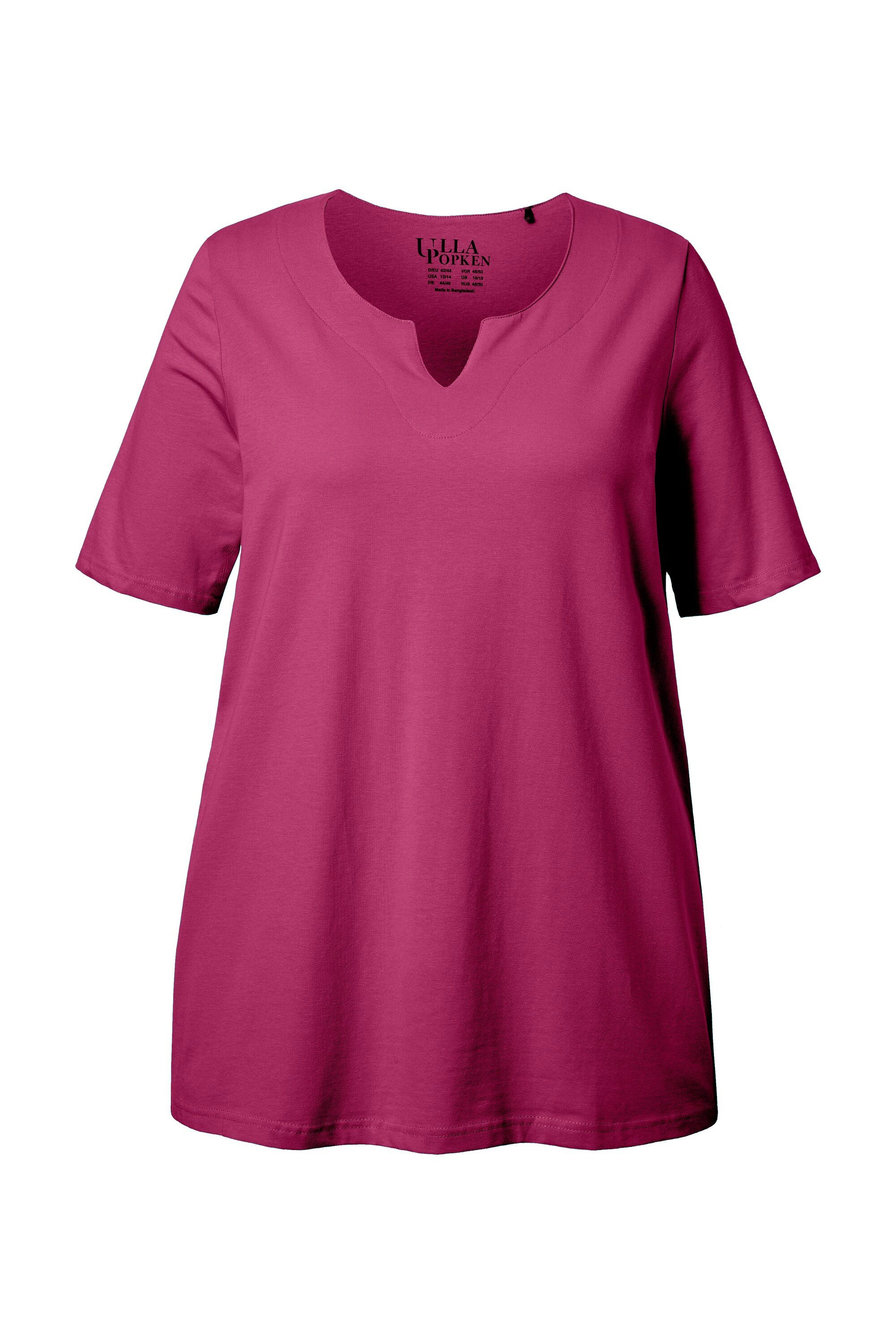 Ulla Popken T-Shirt T-Shirt A-Linie Tunika-Ausschnitt Halbarm günstig online kaufen