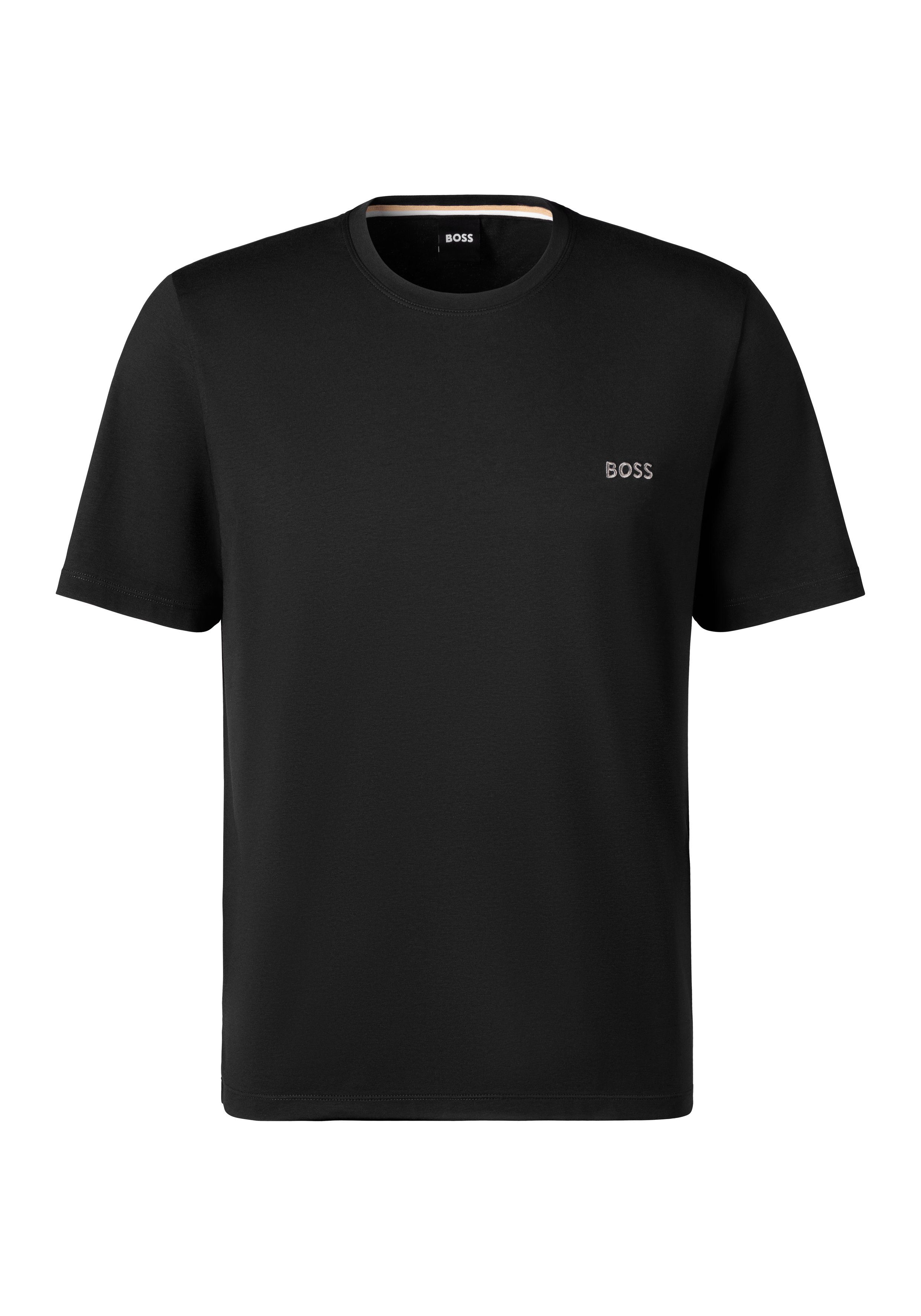 schwarz BOSS T-Shirt Brustlogo mit