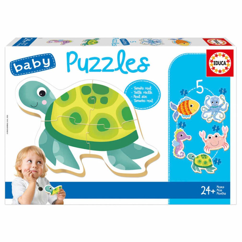Educa Puzzle Wassertiere Puzzle 2-5tlg., Puzzleteile