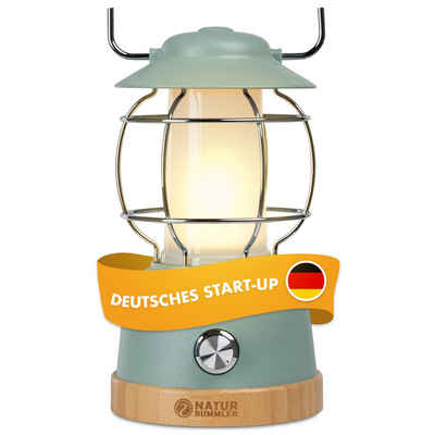 Naturbummler LED Außen-Stehlampe Campinglampe [Bis 200h Leuchtkraft] wiederaufladbar mit Powerbank, LED fest integriert