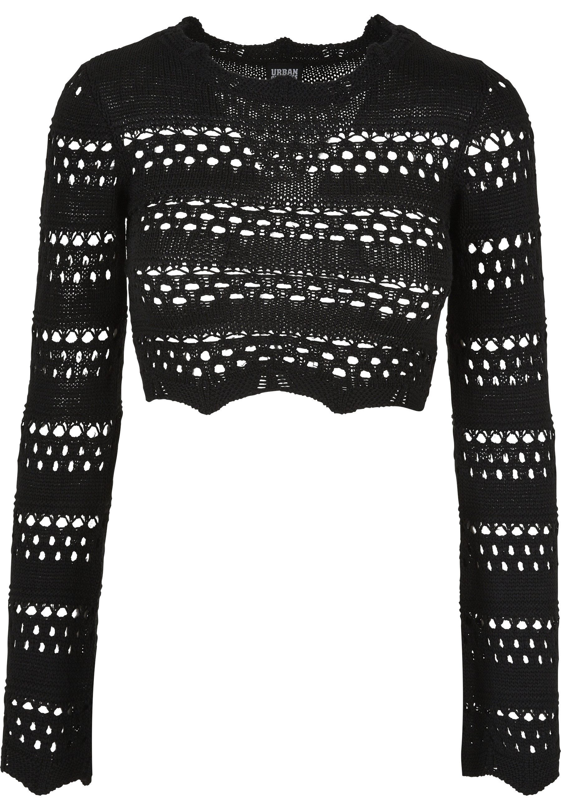 URBAN CLASSICS Fleecepullover Urban Classics Damen Ladies Cropped Crochet K günstig online kaufen