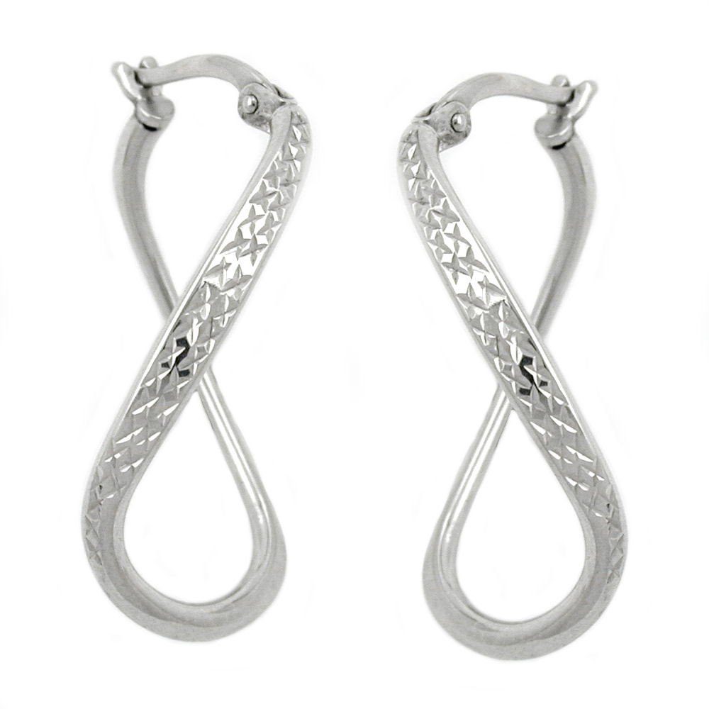 Schmuck Krone Paar Серьги-кольца Серьги-кольца, Möbius Band, oval gedreht, 925 Silber, Damen, Silber 925