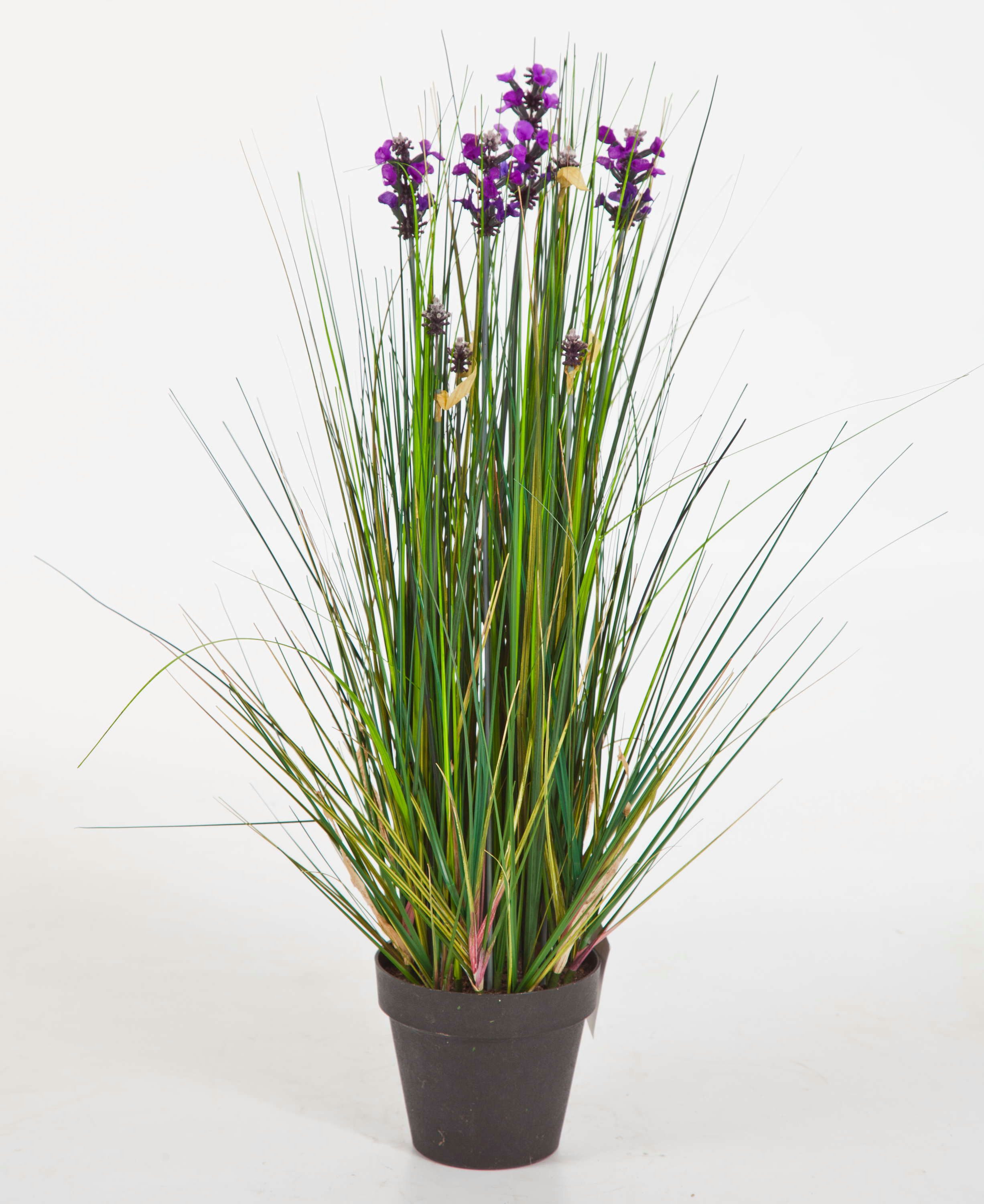 Kunstgras Deko Lavendel Gras, 470 Halmen, 8 Blüten, lila, 60cm, artplants, Höhe 60.0 cm