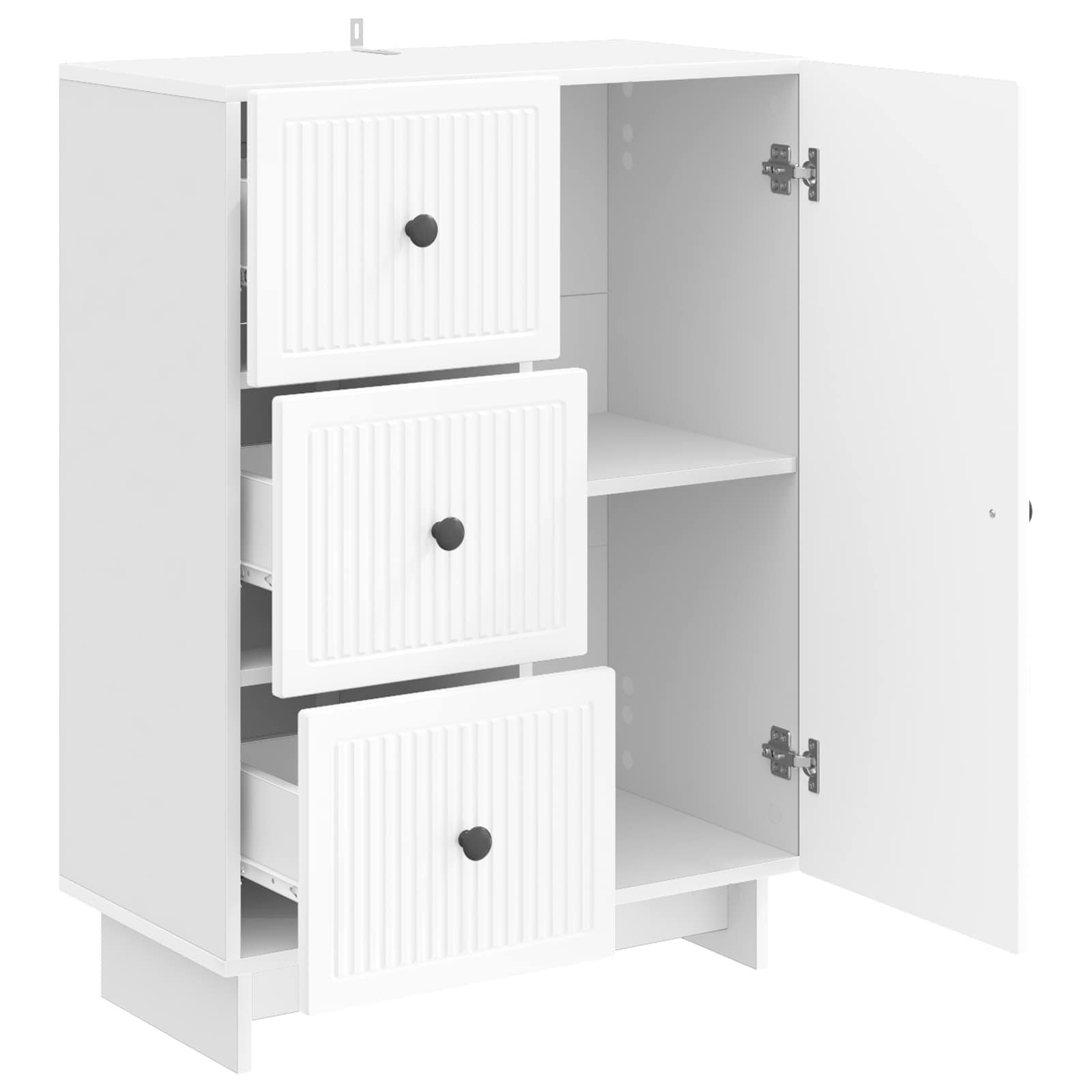 vidaXL Sideboard 66 x 34,5 x 90 cm Sideboard Hochglanz Weiß 66x34,5x90 cm Holzwerkstoff
