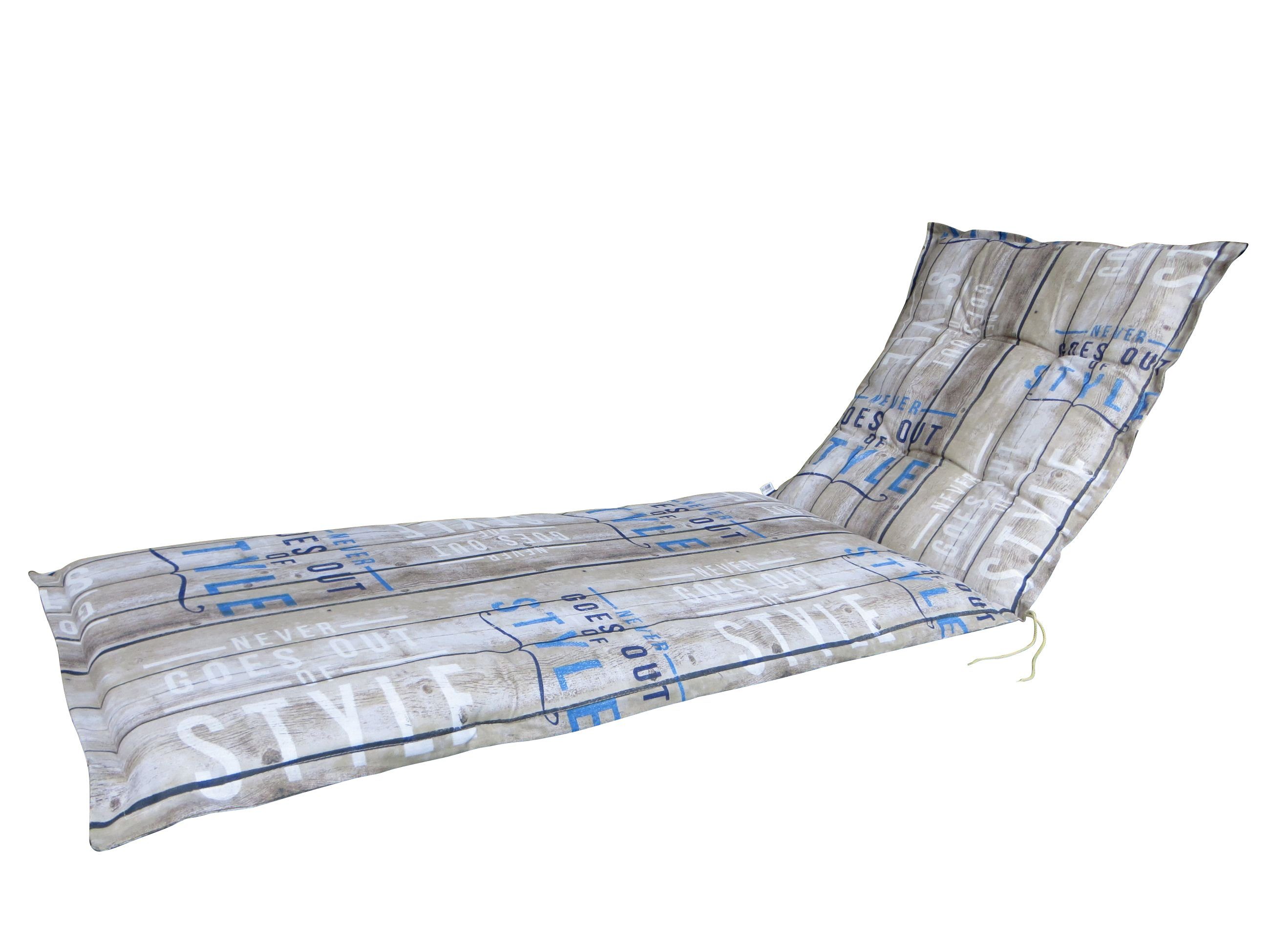 Madison Liegenauflage C 306 grau 200x60 cm Polster für Liege, (Spar-Set, 1 St., 1 Auflage), für Gartenliegen UV beständig inkl. Bindebänder und Haltebänder