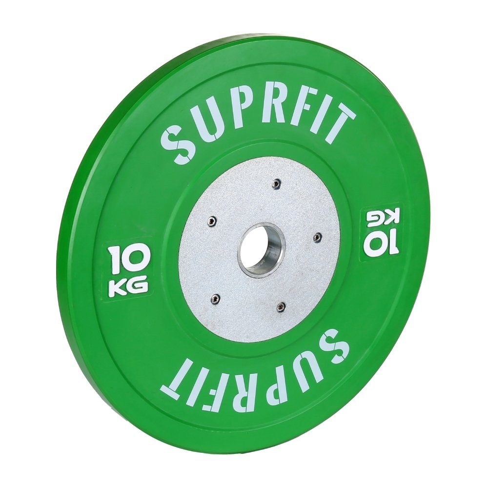 Gewicht: - kg 50mm Bumper Plates Stoßabsorbierende 5 Hantelscheiben Stahlinnenring, SUPRFIT 10 vers. 50mm Hanteltraining, Hartgummi Competition (1-tlg), Gewichtsscheiben kg, aus 25 - Hantelscheiben in mit SF fürs Farben