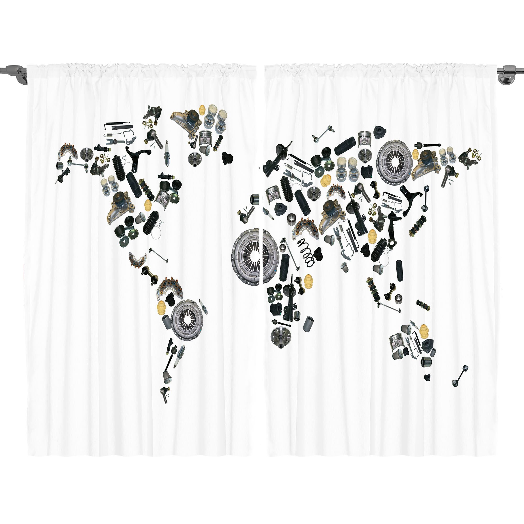 Gardine Schlafzimmer Kräuselband Vorhang mit Schlaufen und Haken