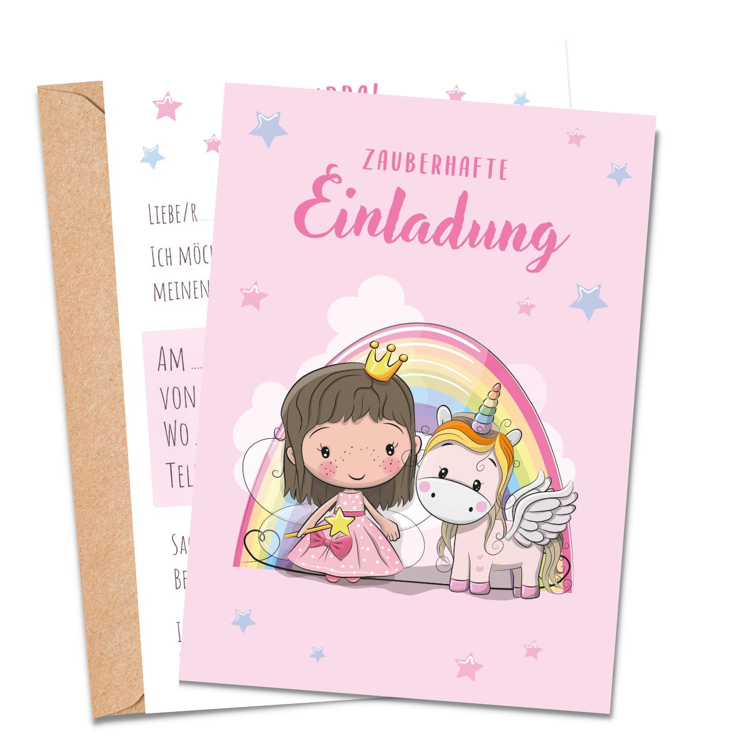 MeinBaby123® Einladungskarten Kindergeburtstag inkl. 10 Umschläge, Kindergeburtstag Jungs und Mädchen, Geburtstagseinladungen Kinder