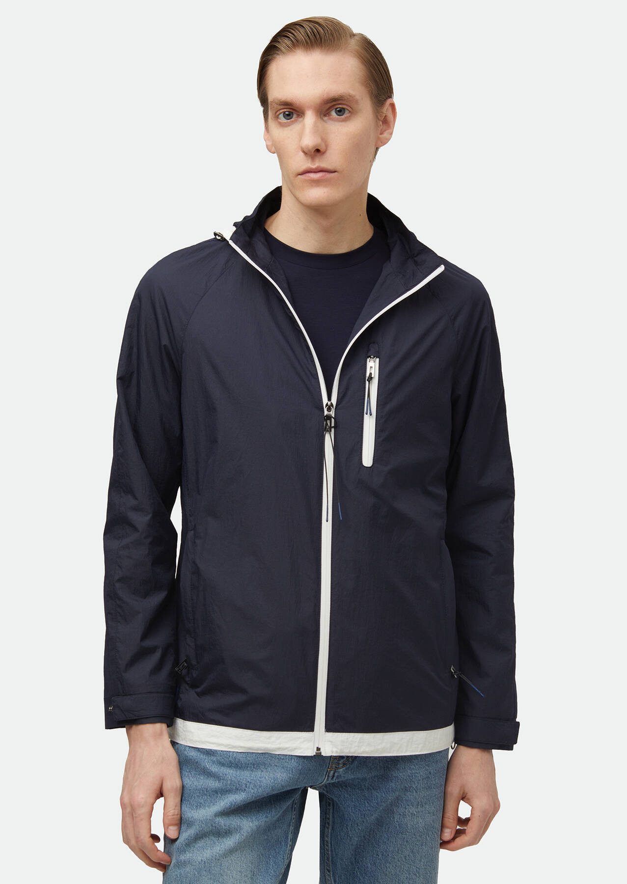 RAMSEY Winterjacke Marineblauer Webmantel