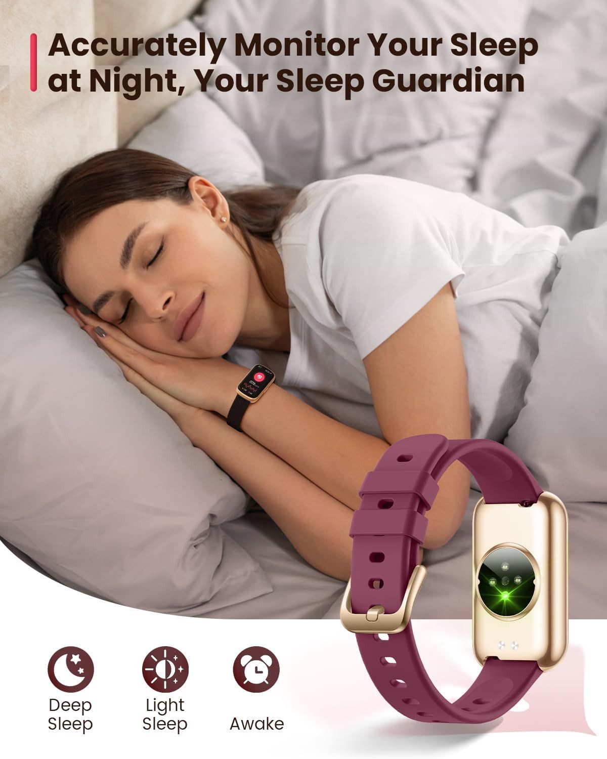 Sanorum CS5 Smartwatch (3,7 cm, android ios), Leichte Smartwatch für Damen mit Sport- und Gesundheitsfunktionen