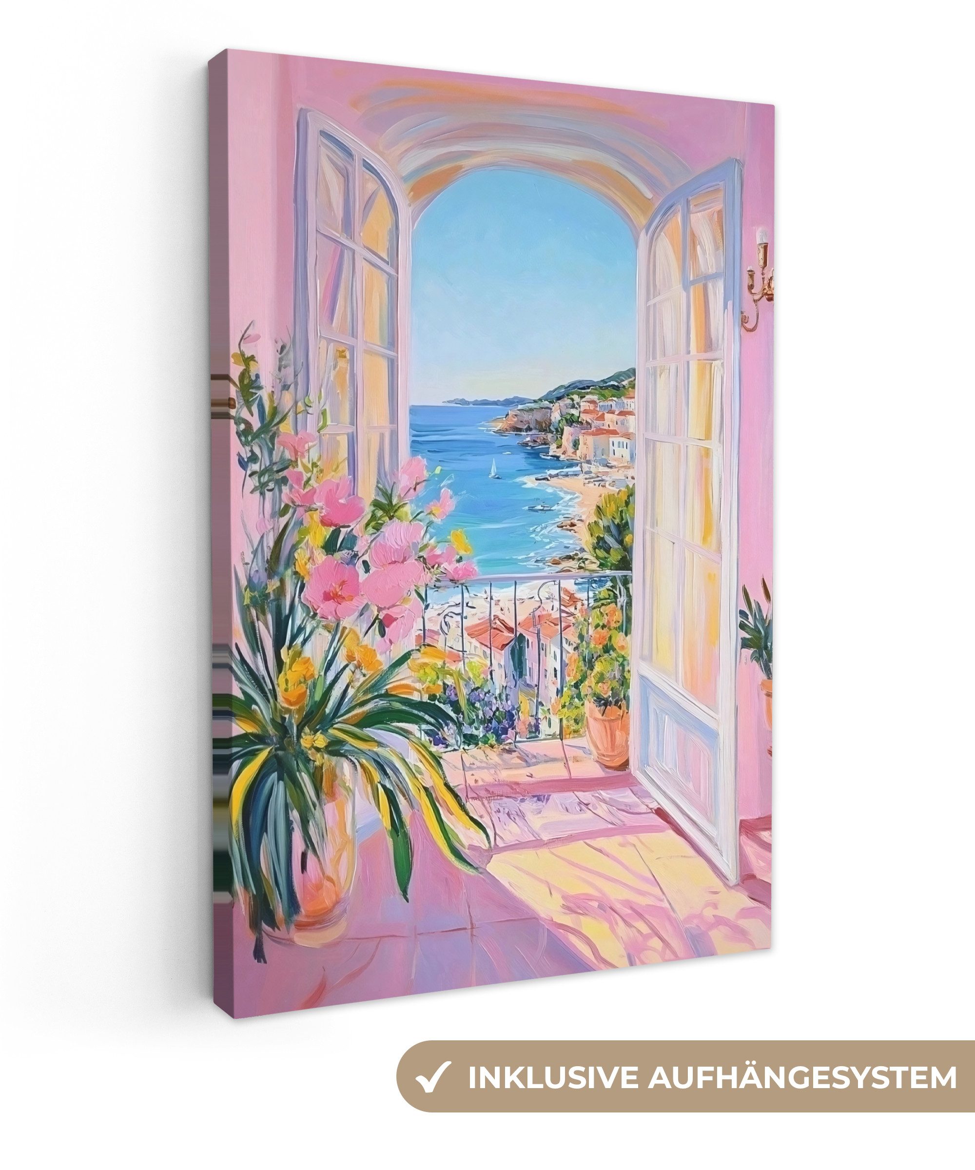 OneMillionCanvasses® Leinwandbild Rosa - Außen - Farbe, Fotodruck (1 St), L günstig online kaufen