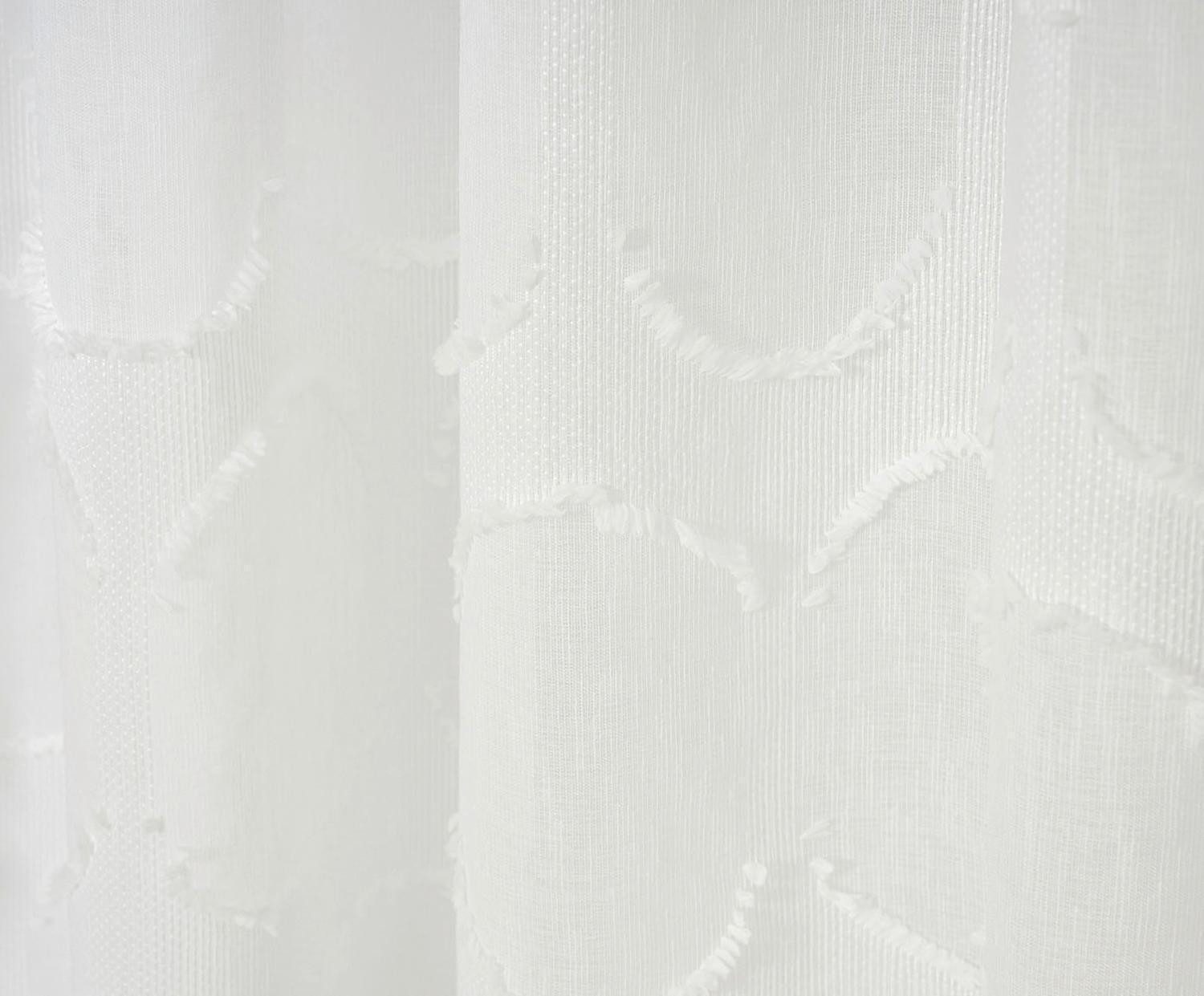 Gözze Gardine LOOPING, 140 x 245 cm, Weiß, Kreismotive, (1 St), verdeckte Schlaufen, transparent, Polyester