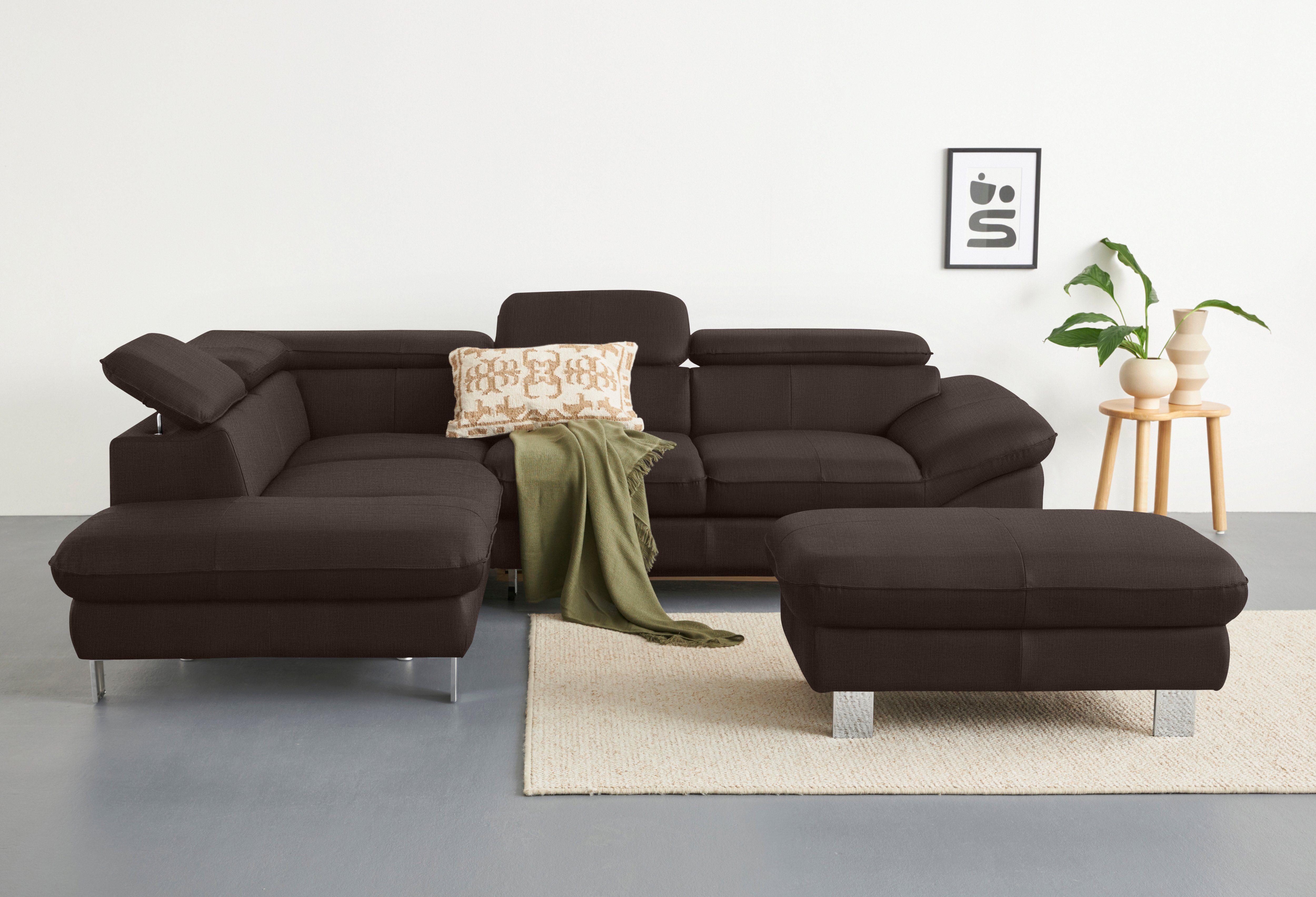 COTTA Ecksofa Driver L-Form, mit Kopfteilverstellung, wahlweise mit Bettfunktion & Bettkasten