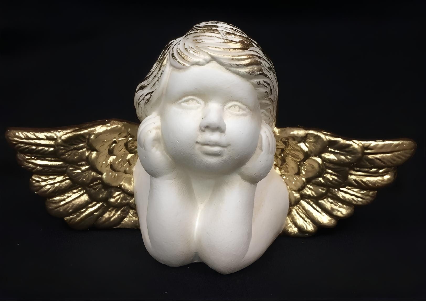 JVmoebel Engelfigur Amor Büste aus Polyresin in Weiß mit detailreicher Gestaltung, Made in Europa