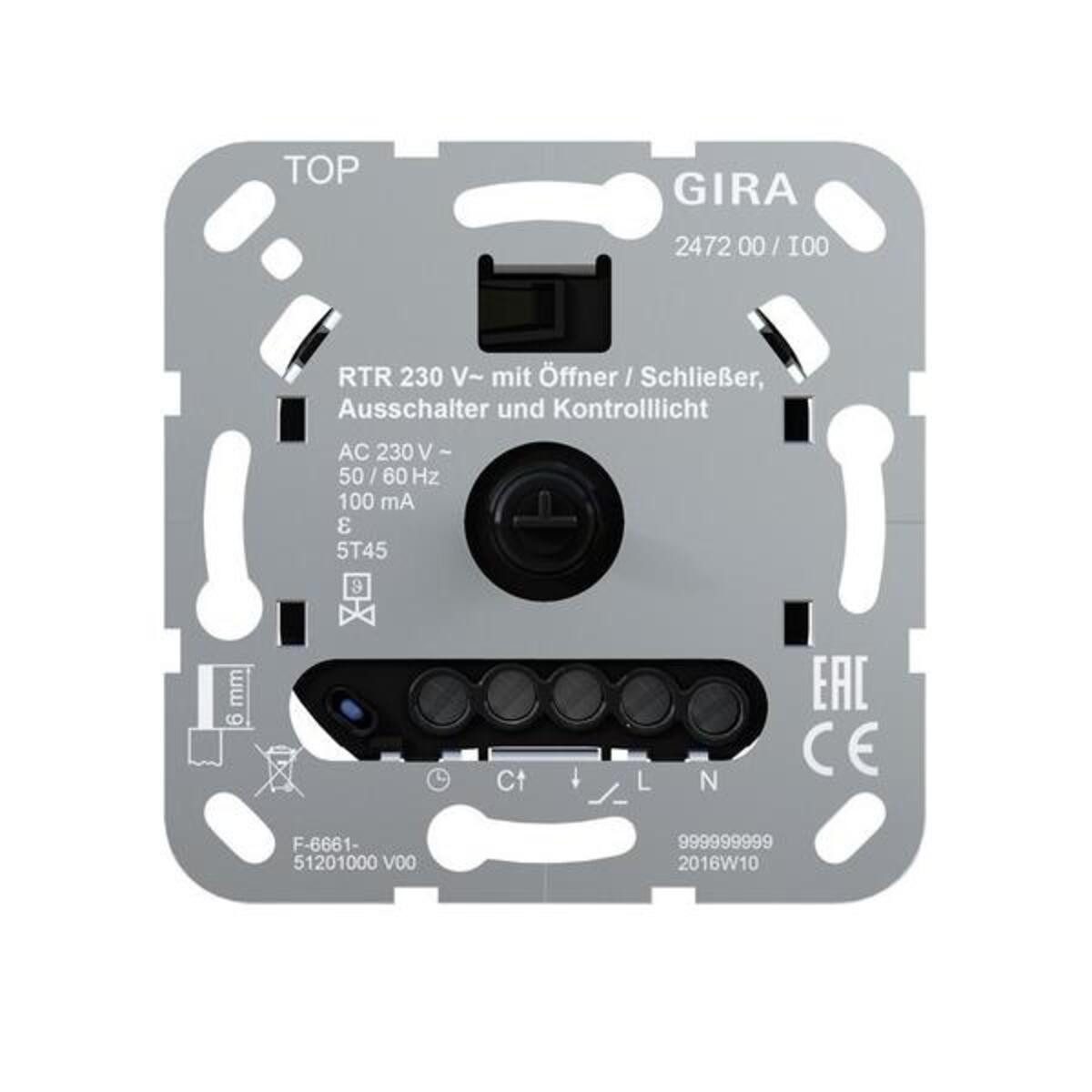 GIRA Klein-Durchlauferhitzer Gira Raumtemperaturregler 247200