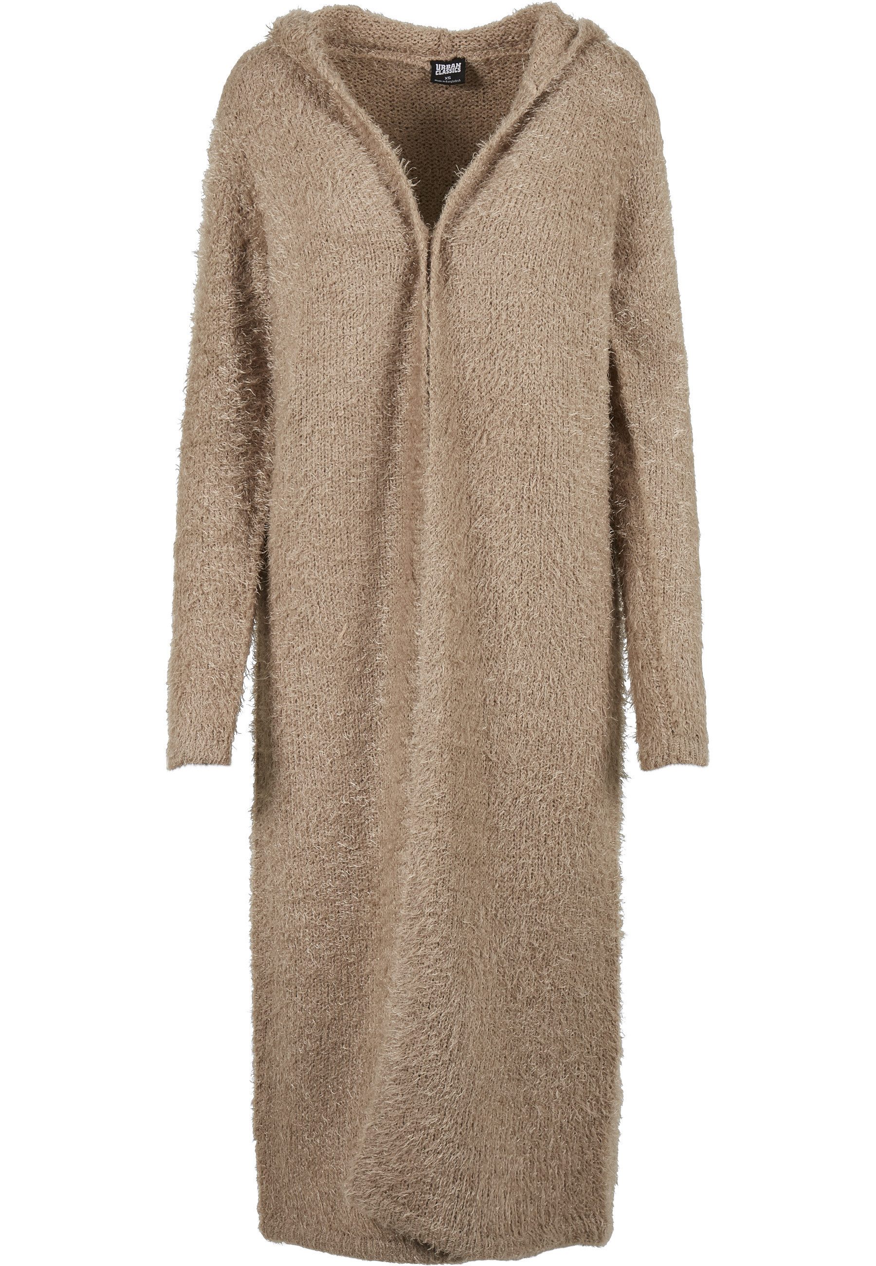 URBAN CLASSICS Strickjacke Urban Classics Damen Ladies Hooded Feather Cardigan (1-tlg)