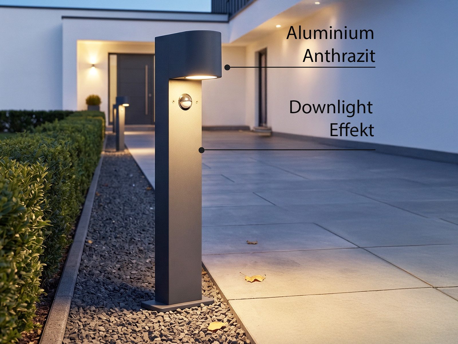 TRIO Leuchten LED Pollerleuchte 50cm mit Bewegungsmelder & GU10 LED, Bewegungssensor, LED wechselbar, warmweiß, Wegeleuchte zur Garten Wegbeleuchtung, Außenleuchte Gartenlampe
