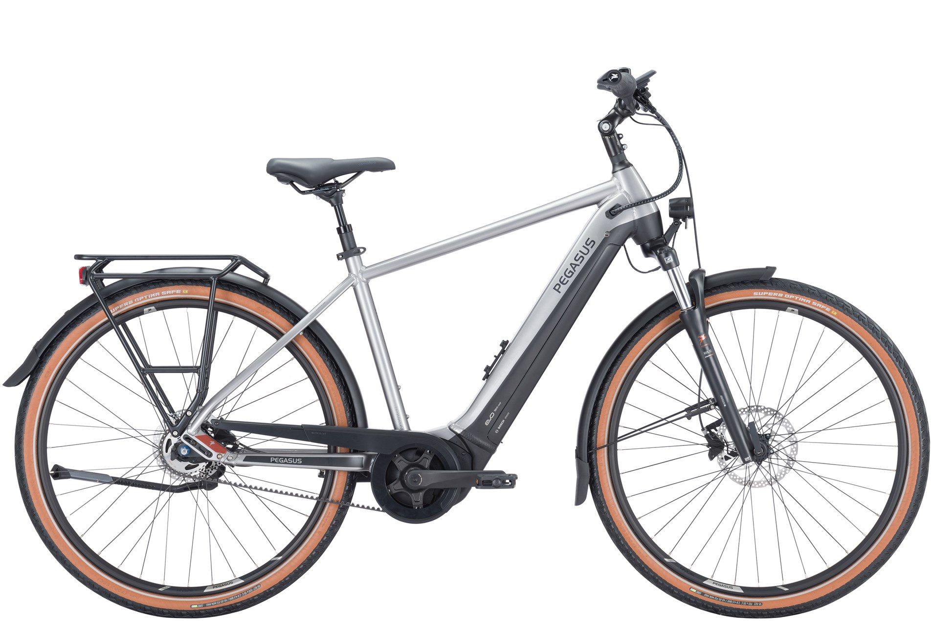 Pegasus E-Bike Pegasus Premio Evo 5R Belt 750 Wh Herren silber 2024, 5 Gang SHIMANO Nexus inter 5 internal hub gear with coaster brake, Nabenschaltung, Bosch Performance Line smart System, 750 Wh