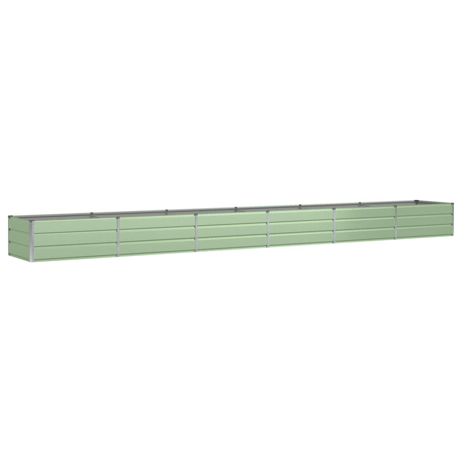 vidaXL Blumentopf Pflanzkübel Grün 600 x 80 x 45 cm Stahl (1 St)