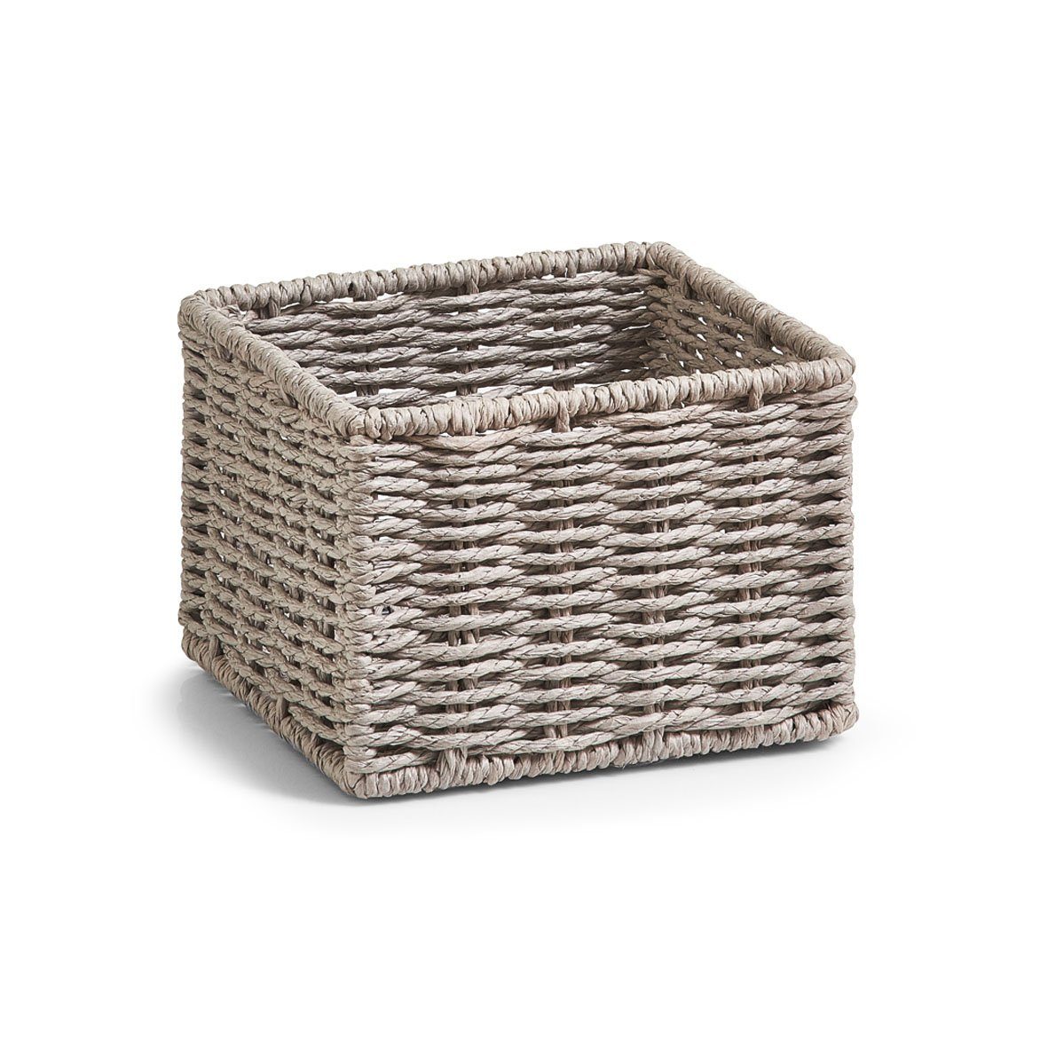 Zeller Present Aufbewahrungskorb Aufbewahrungskörbchen-Set, 2-tlg., grau, Papiergeflecht, 16 x 16 x 11 & 20 x 20 x 13 cm – Bild 3 von 4