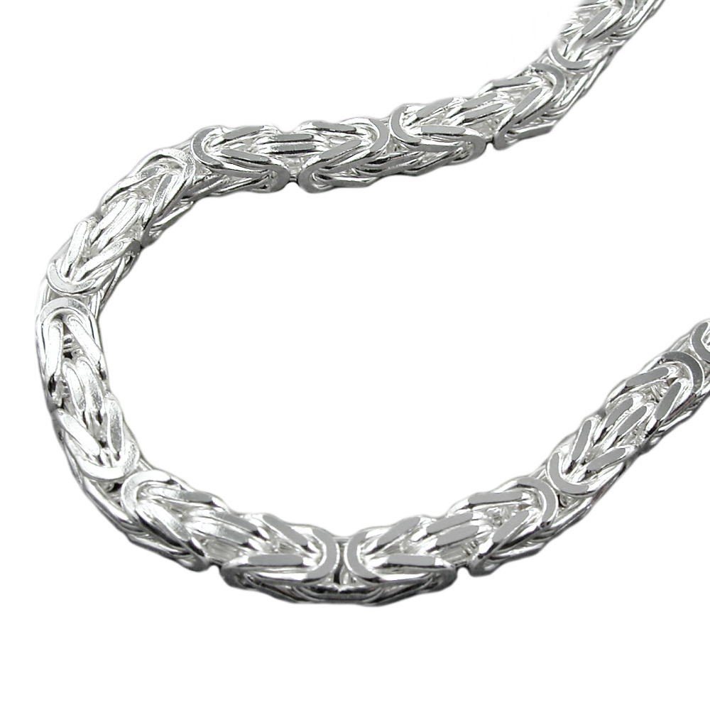 unbespielt Silberkette Halskette 5 mm Königskette vierkant 925 Silber 55 cm inkl. Schmuckbox, Silberschmuck für Herren