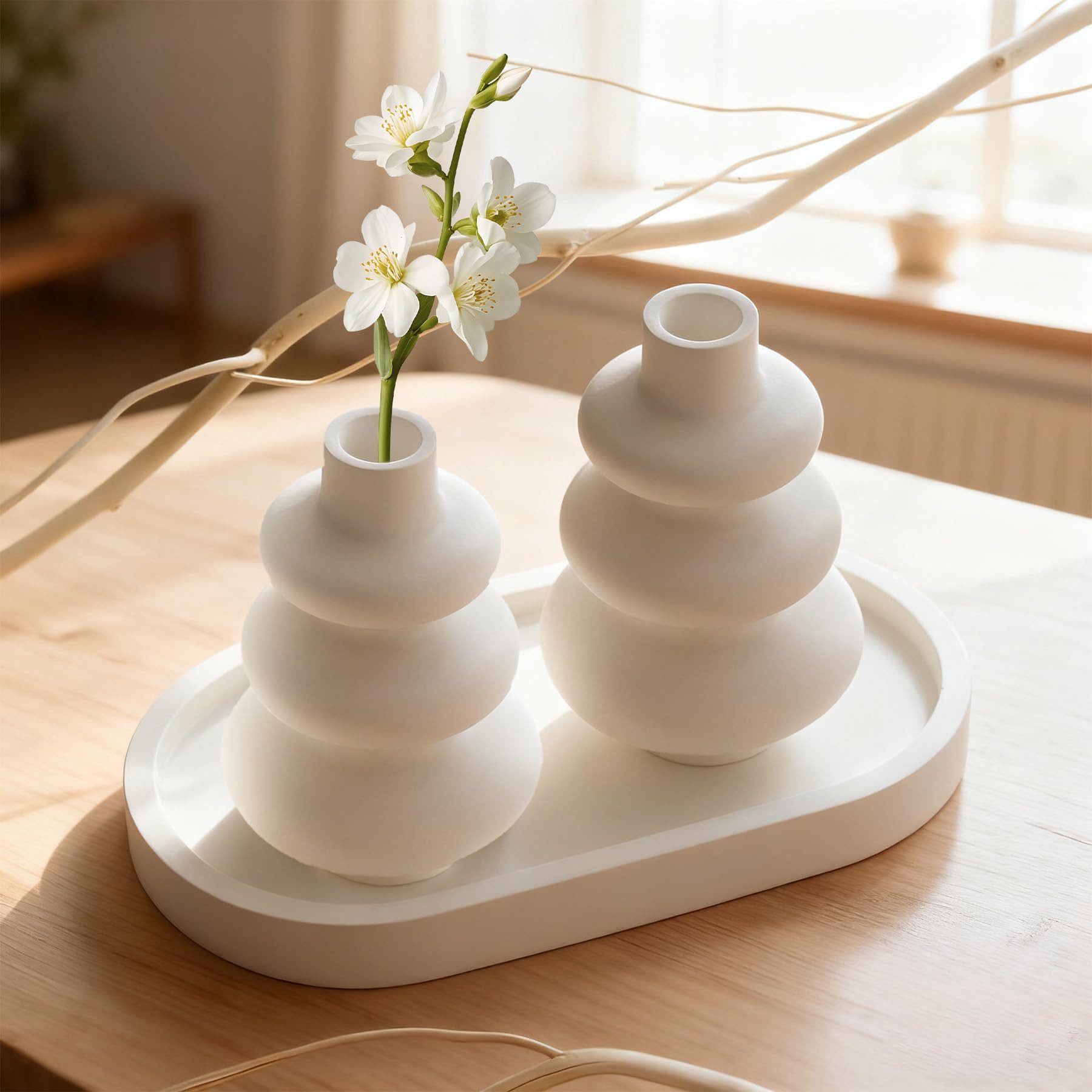 Zyronn Modellierwerkzeug 3er Set Silikon Gießformen Vase – DIY Blumenvasen Formen, (3 St), für Epoxidharz,Gips, Wiederverwendbare Formen für Deko & Basteln