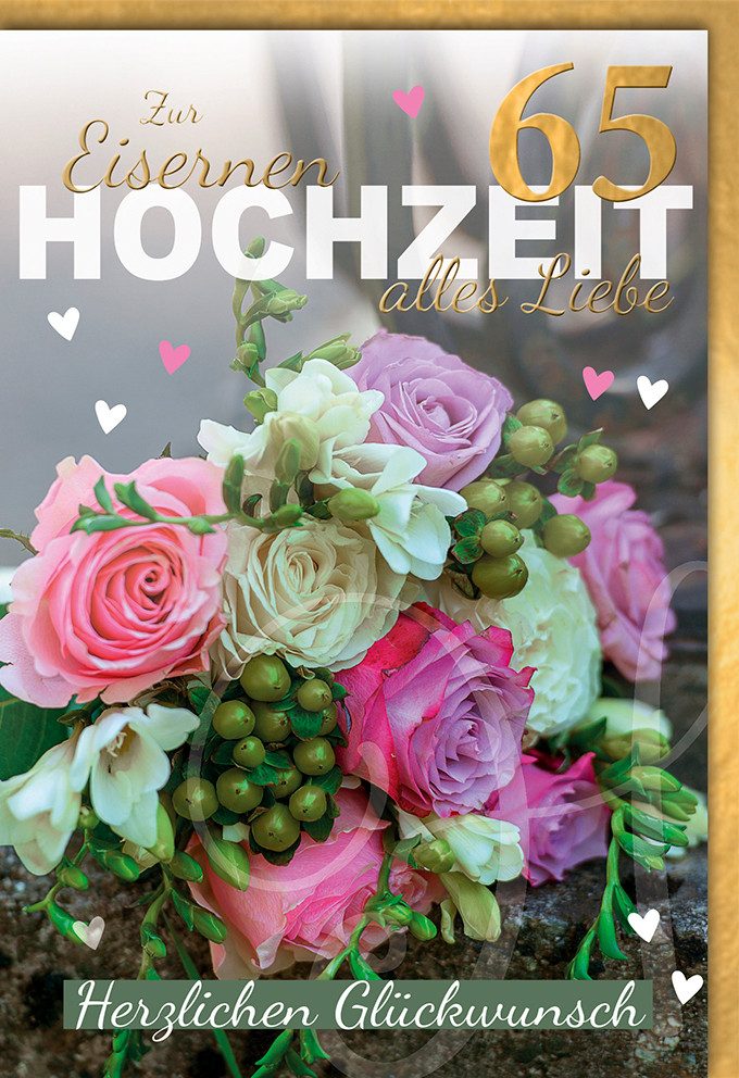 Verlag Dominique Grußkarten Eiserne Hochzeit Glückwunschkarte im