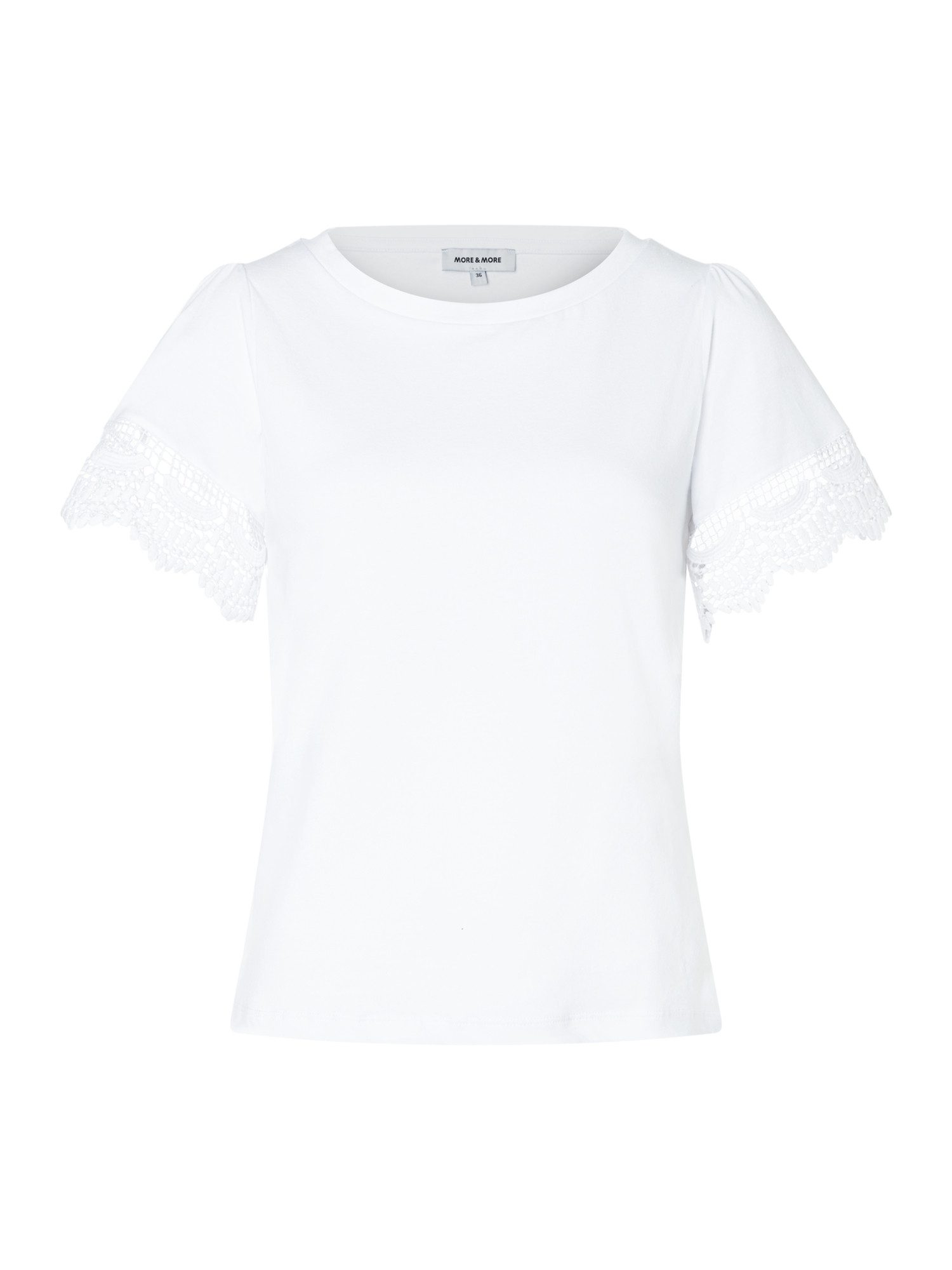 MORE&MORE Kurzarmshirt verspieltes Kurzarmshirt, Spitzenärmel