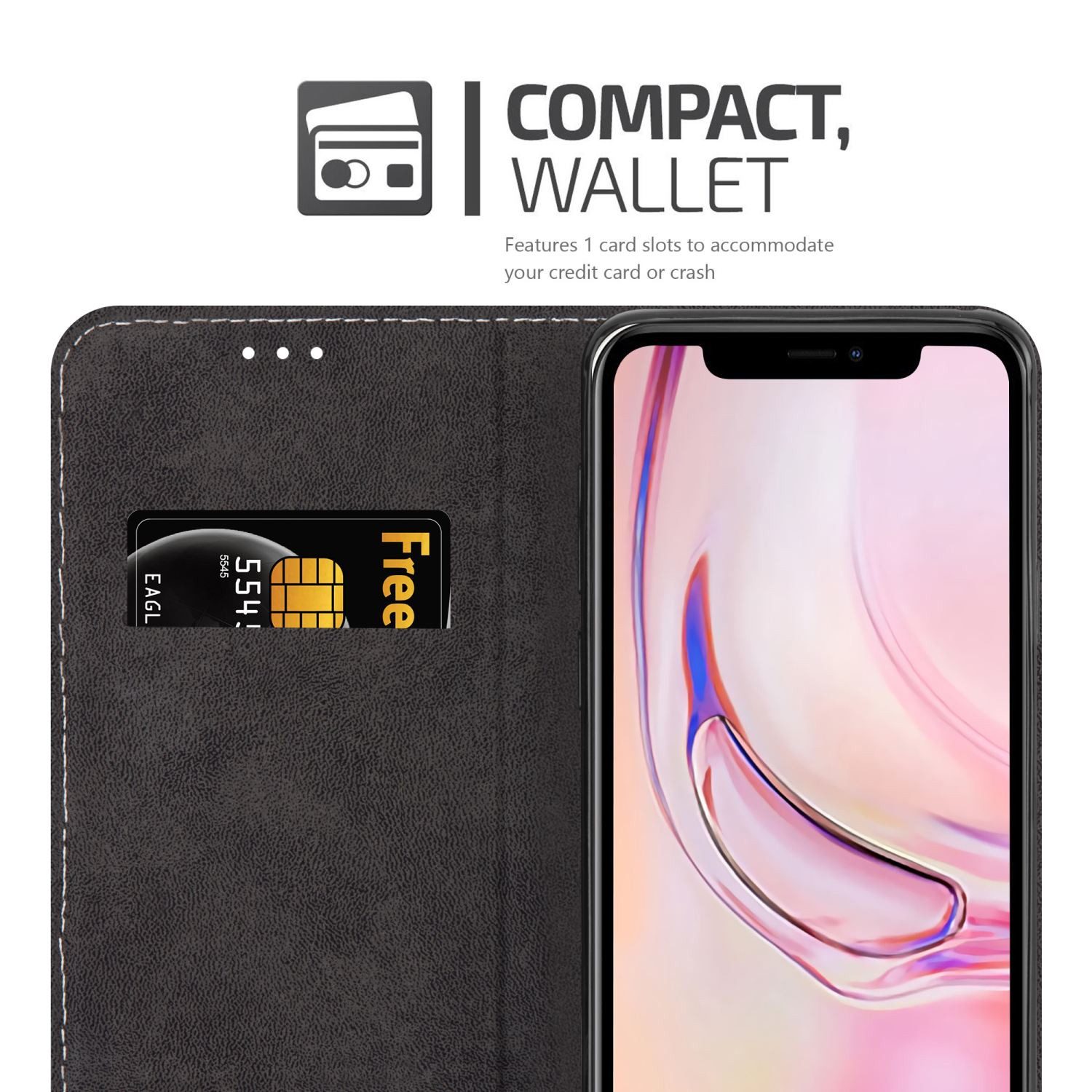 Cadorabo Handyhülle für iPhone 13 MINI Hülle Apple iPhone 13 MINI, Klappbare Handy Schutzhülle - Hülle - mit Standfunktion und Kartenfach