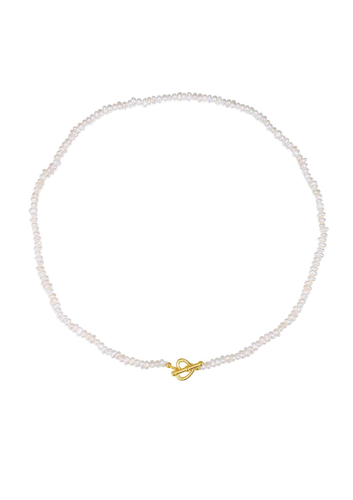 Hey Happiness Perlenkette Choker Damen, echte Süßwasserperlen, Herz & Knebe günstig online kaufen