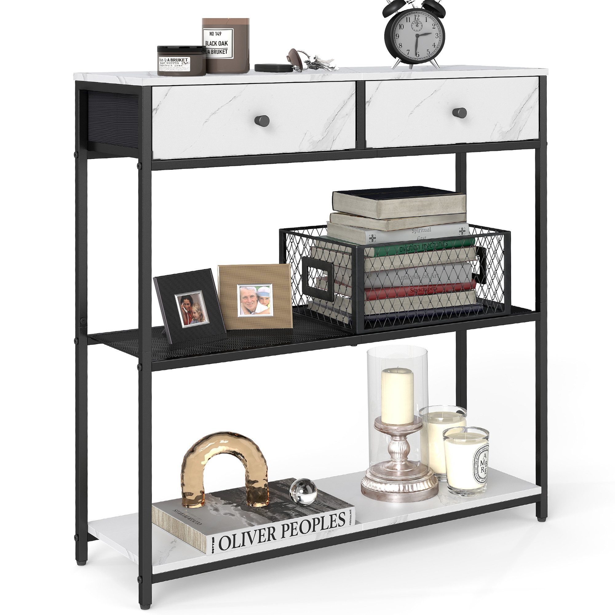 VASAGLE Konsolentisch, Beistelltisch, Flurtisch, schmal, mit 2 Schubladen, günstig online kaufen