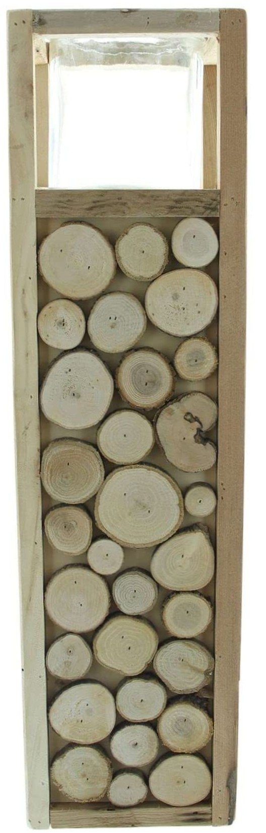 Dekoleidenschaft Bodenwindlicht "Holzscheiben", Windlichtsäule, Holz Dekosä günstig online kaufen